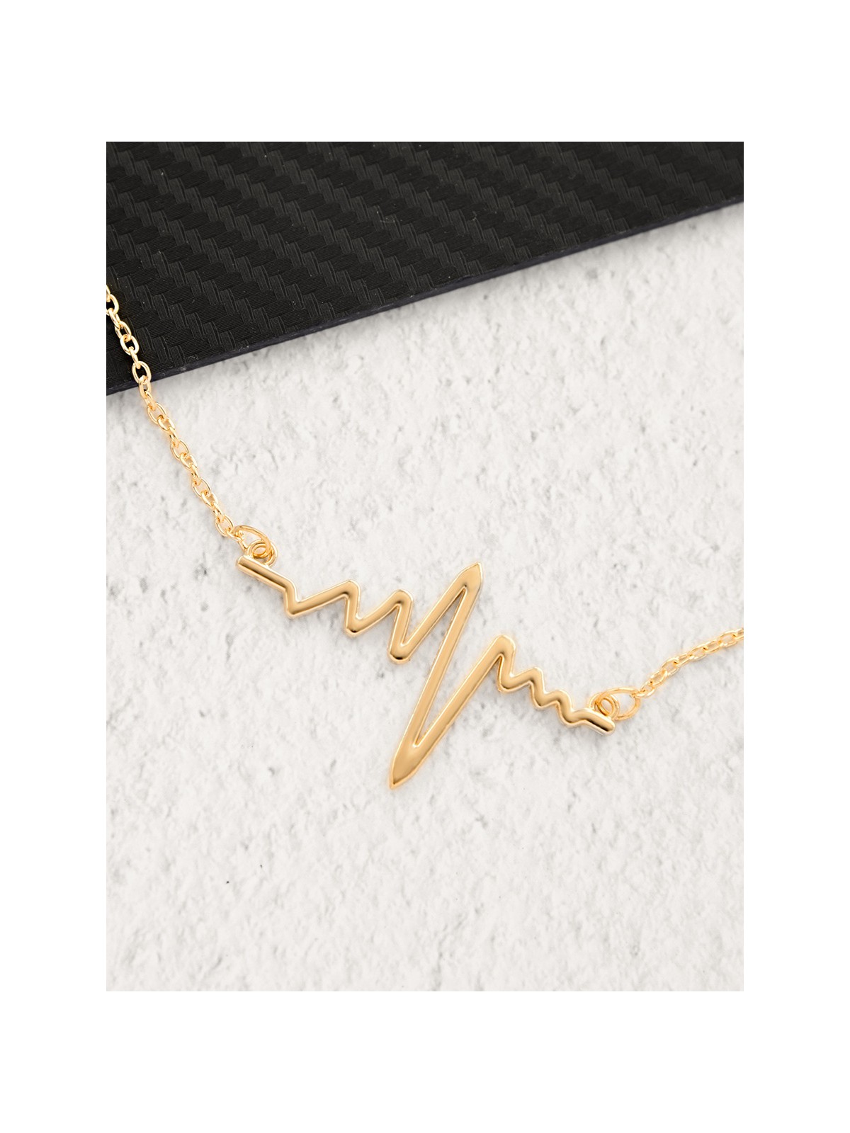 The Elegant Casual Heartbeat Necklace- Golden With Anti-Tarnish Coating 