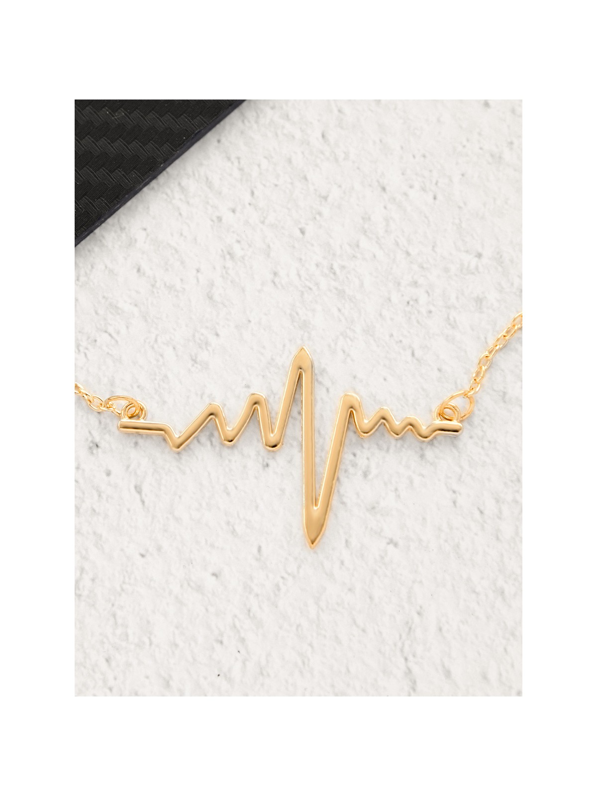 The Elegant Casual Heartbeat Necklace- Golden With Anti-Tarnish Coating 