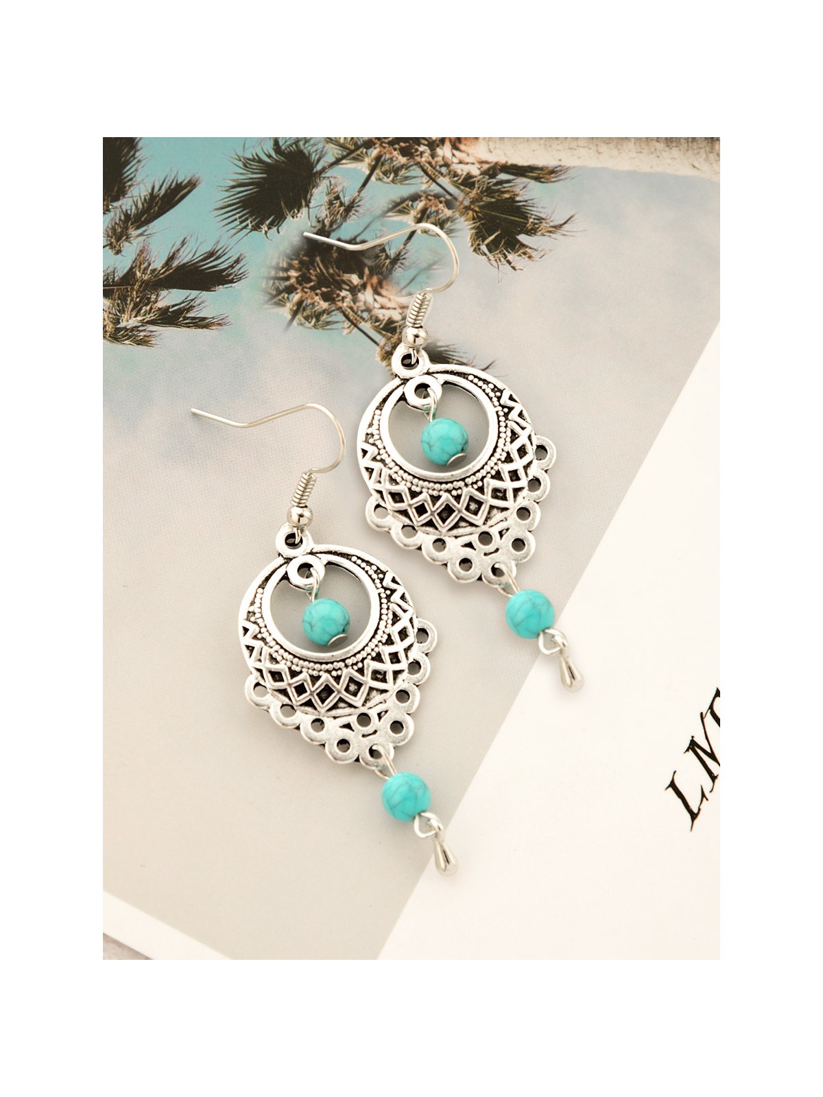 A Touch of Turquoise - Oxidised Boho Earrings