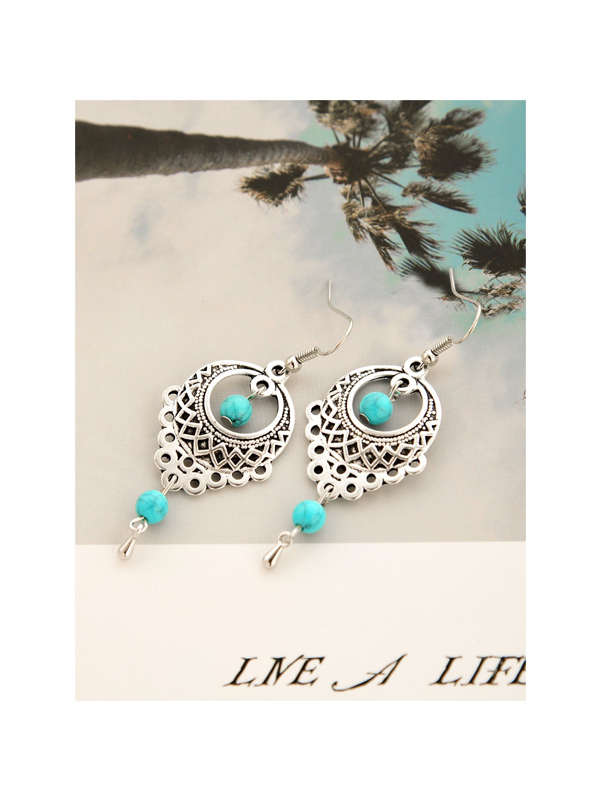 A Touch of Turquoise - Oxidised Boho Earrings