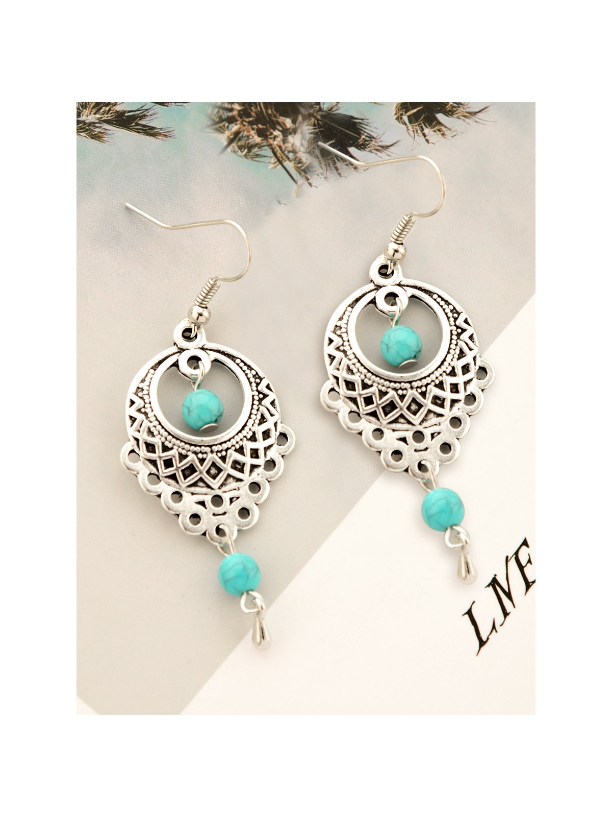 A Touch of Turquoise - Oxidised Boho Earrings