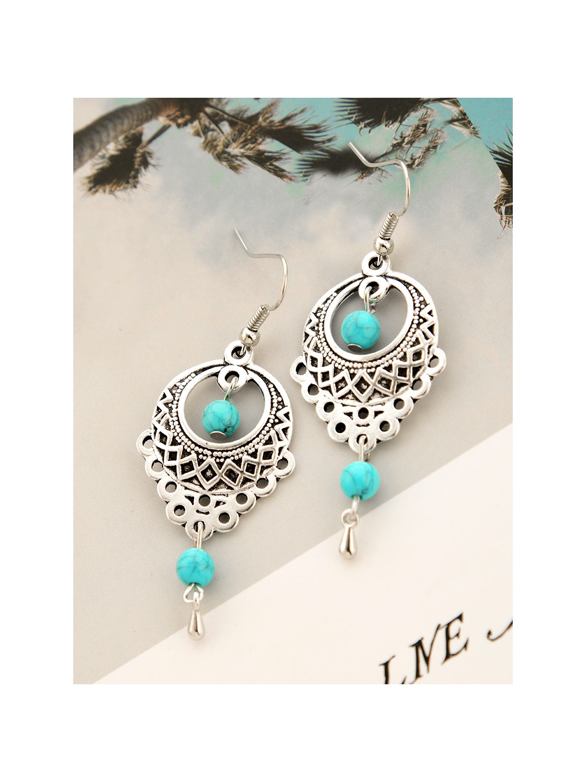 A Touch of Turquoise - Oxidised Boho Earrings