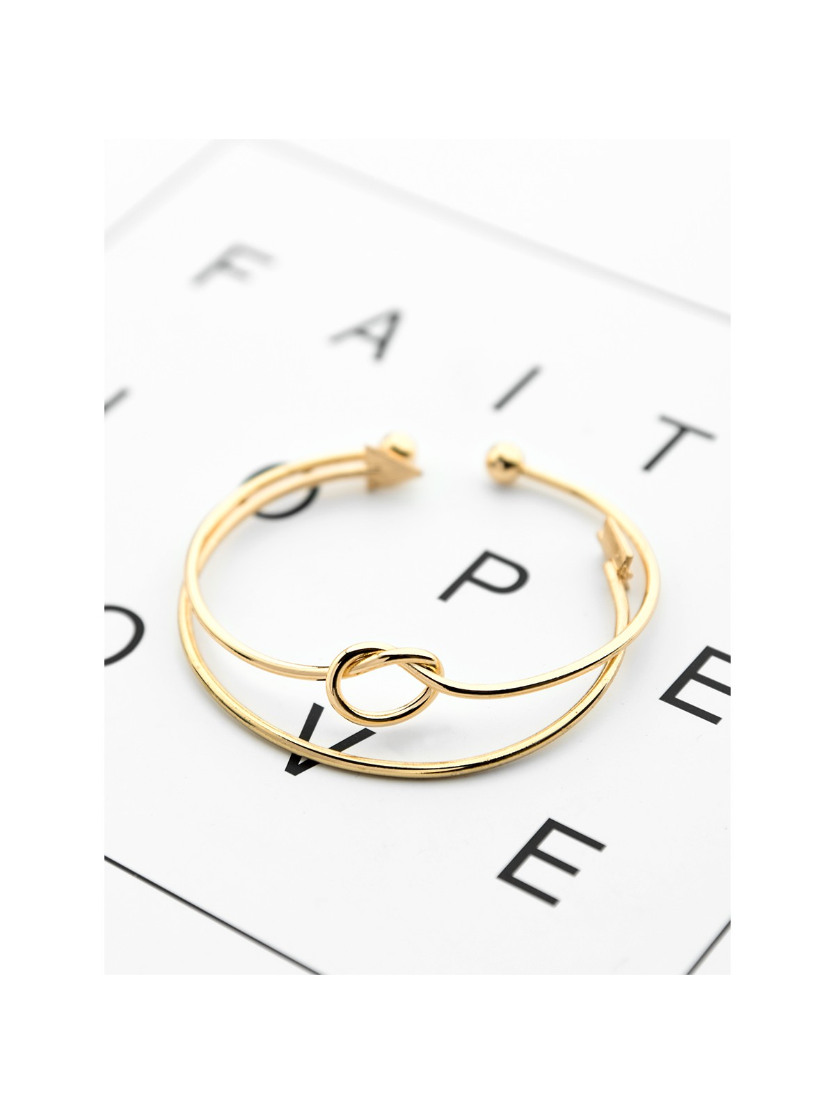 The Knot and Arrow Set of Two Bracelets - Golden