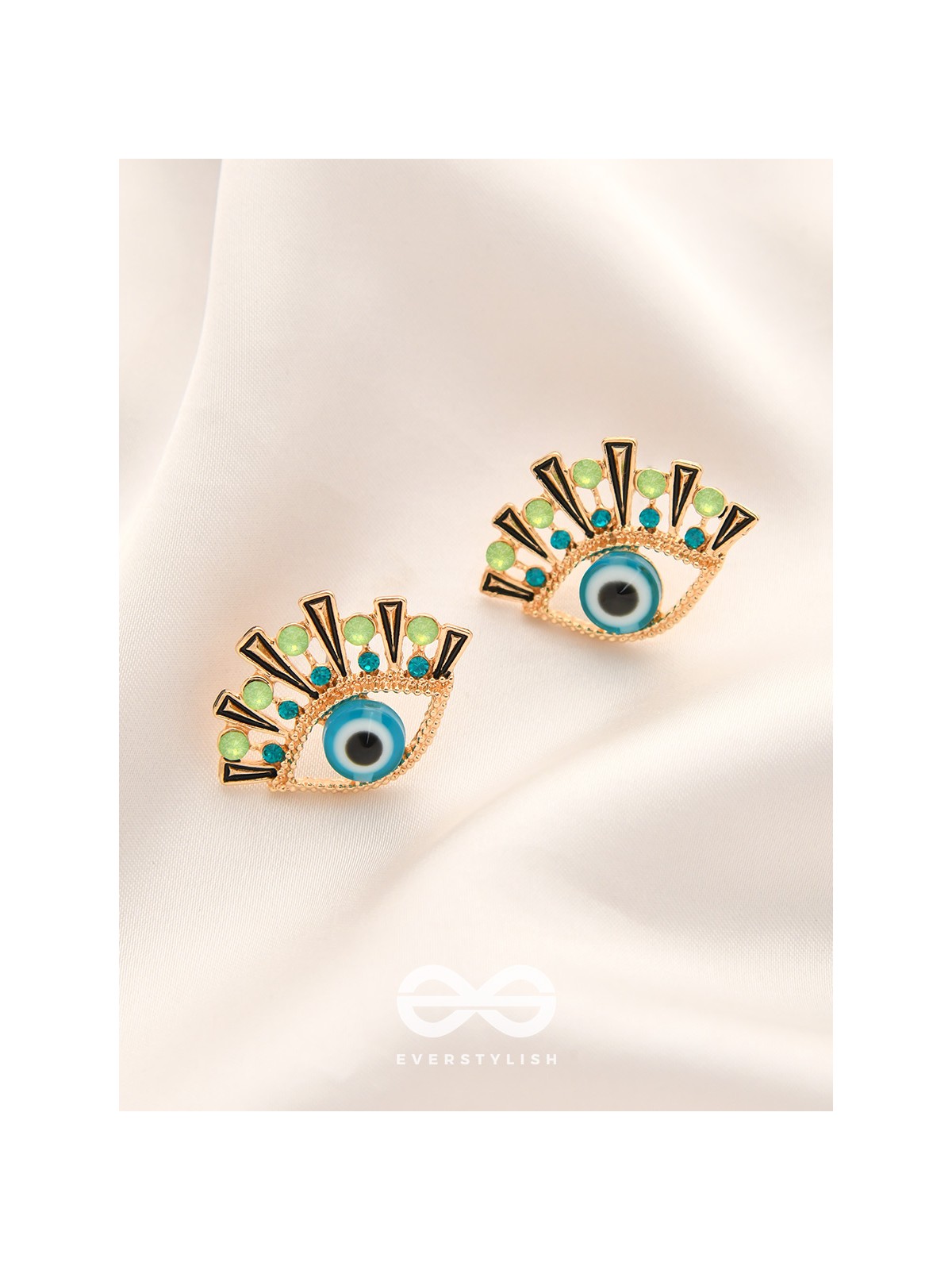 The Evil-Eye Protector Bedazzled Stud Earrings