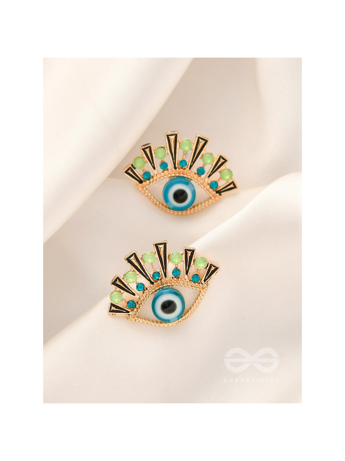 The Evil-Eye Protector Bedazzled Stud Earrings