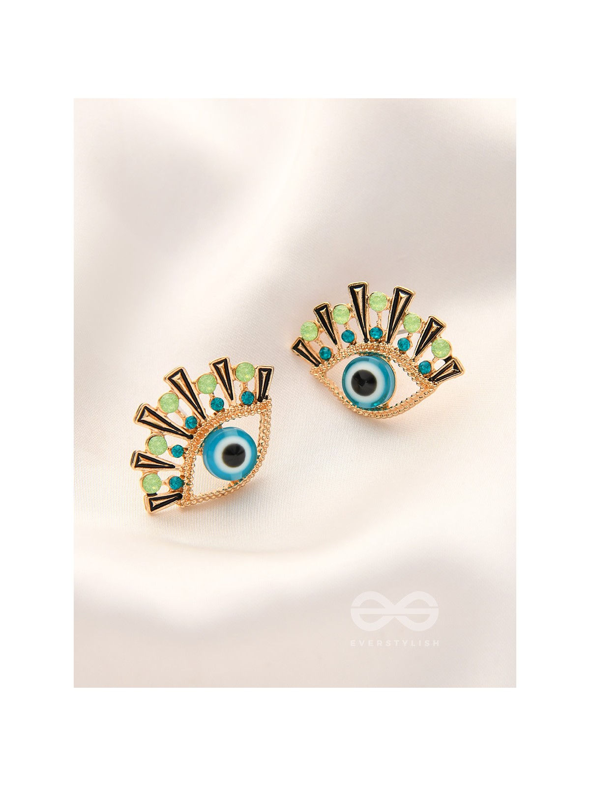 The Evil-Eye Protector Bedazzled Stud Earrings