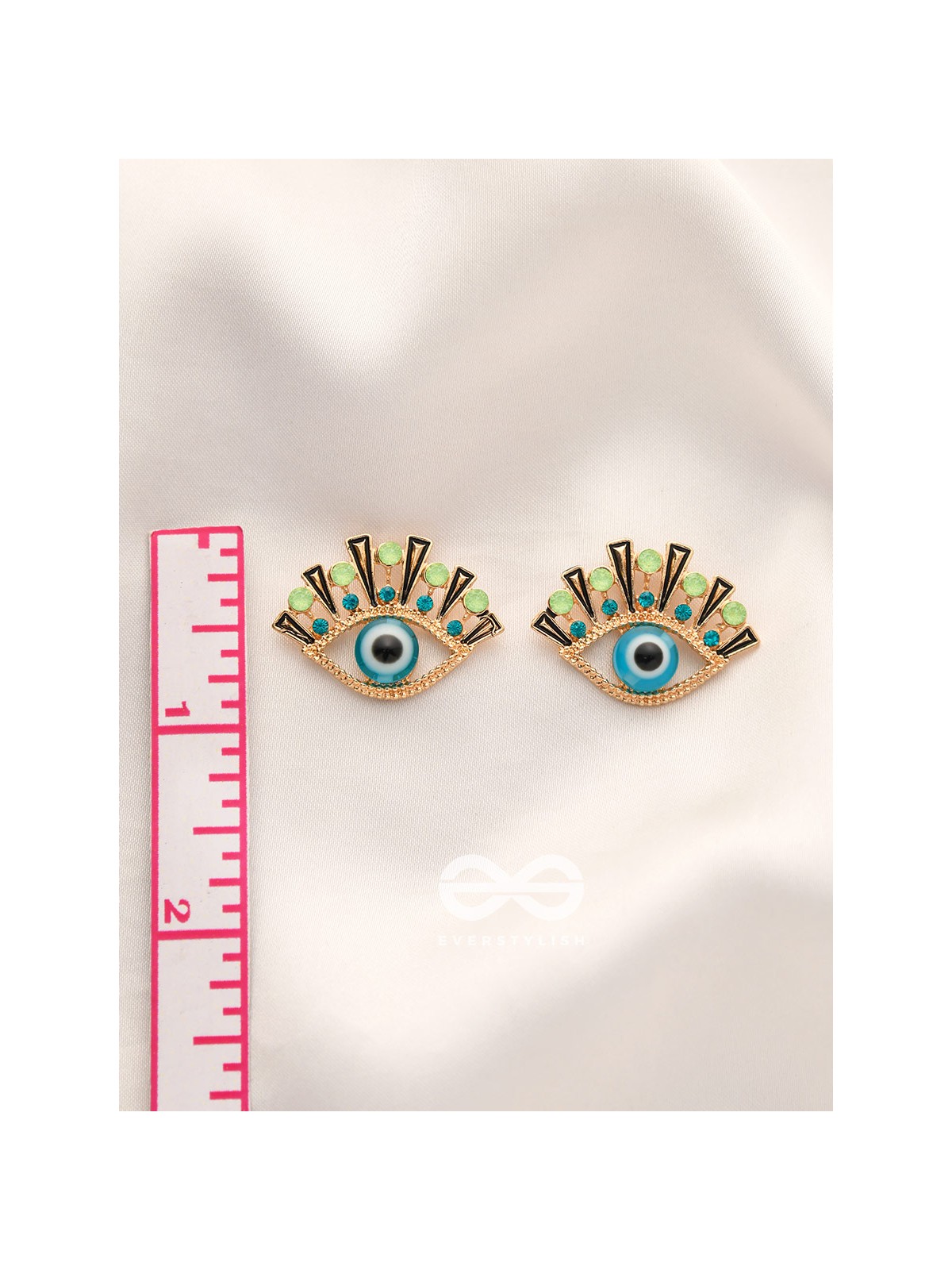 The Evil-Eye Protector Bedazzled Stud Earrings