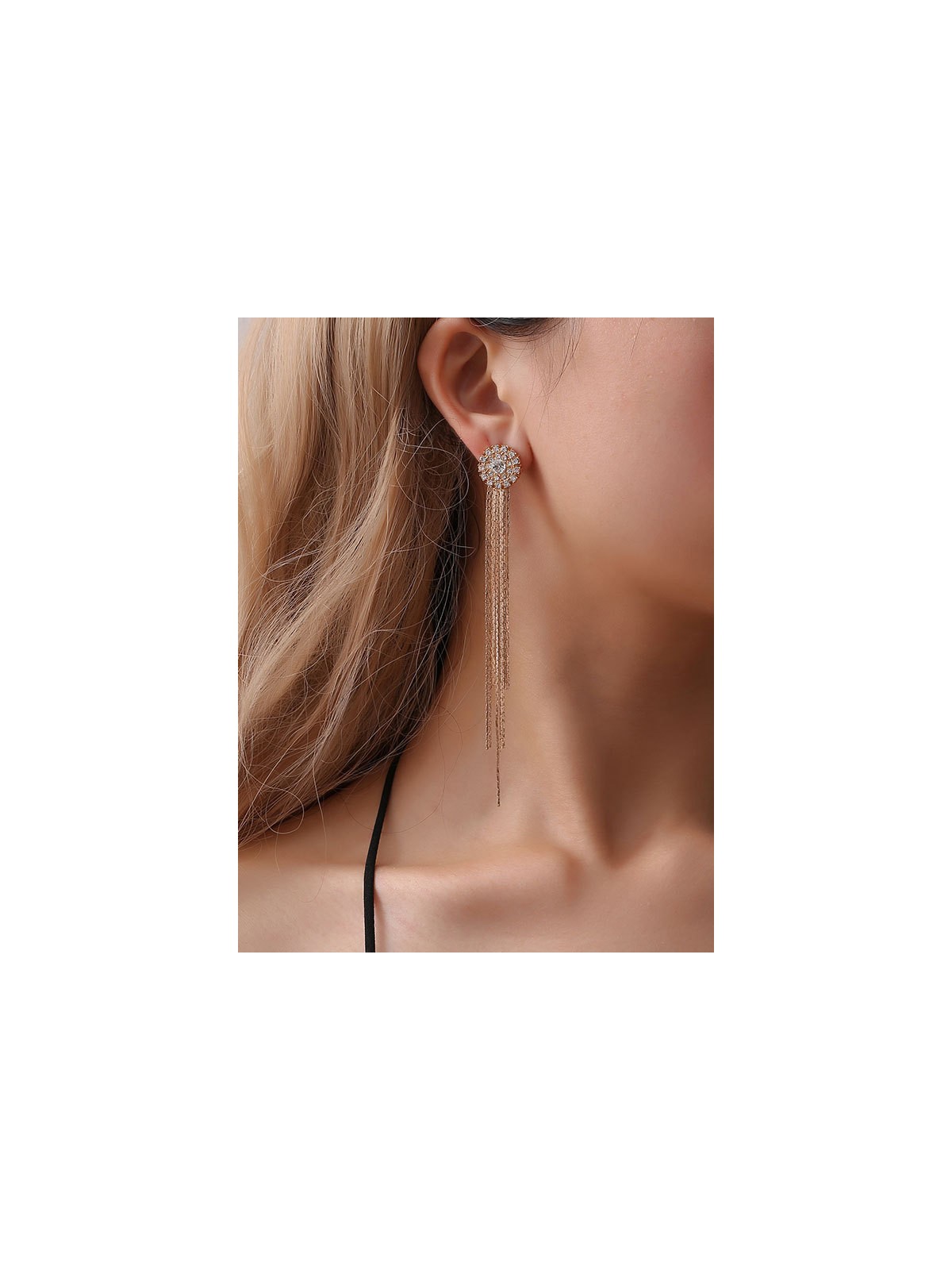 The Charm of a Perfectionist Stone studded danglers- Golden