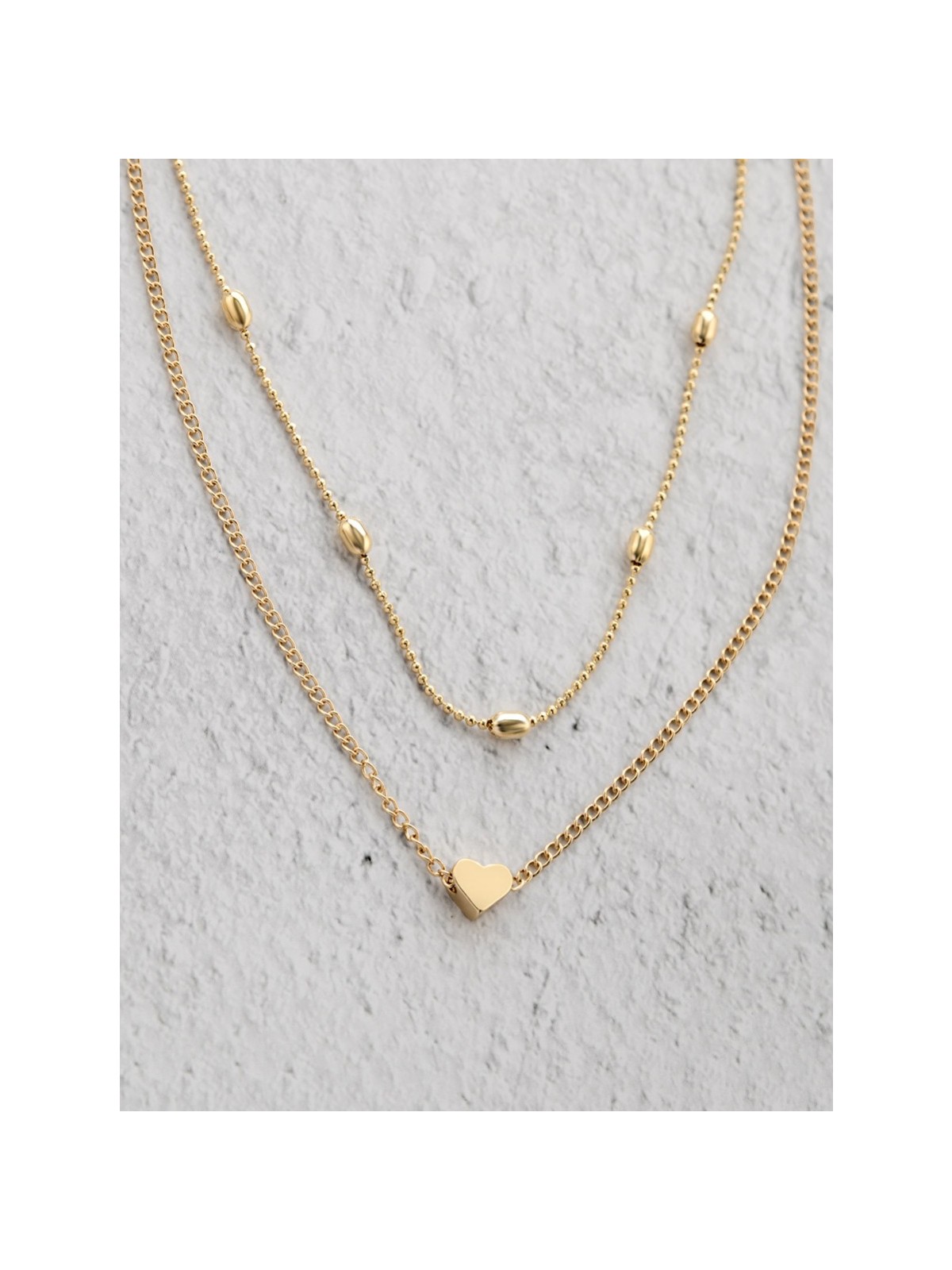 Charming beauty double layered Heart necklace