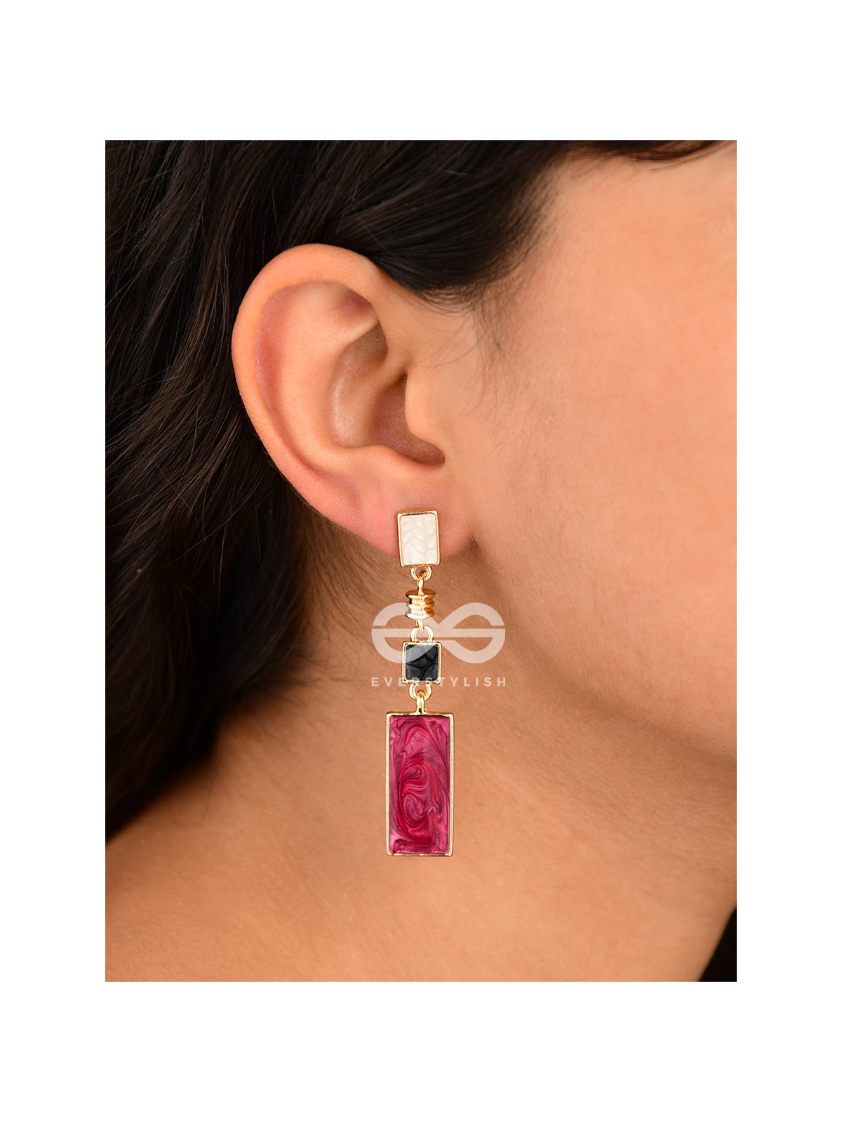 The Mesmerising Indulgence - Elegant Enamel Earrings