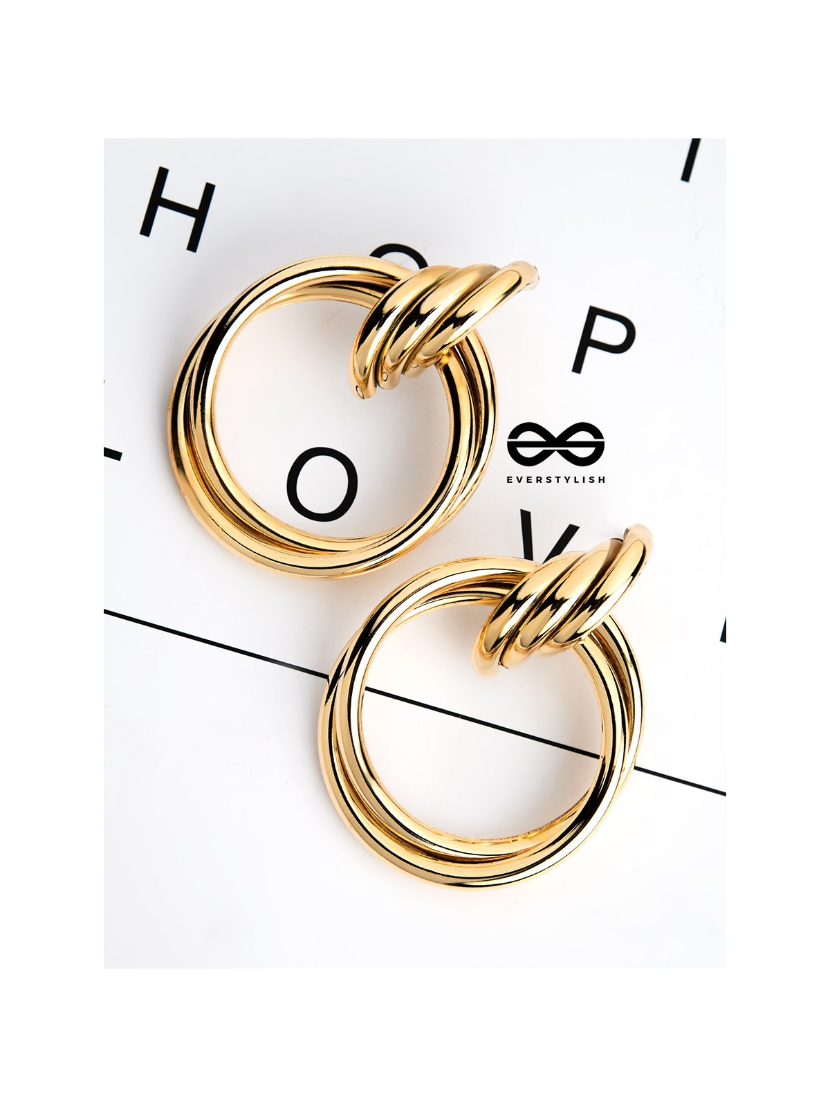 The Glamorous Intertwined Studs - Elegant Golden Stud Earrings