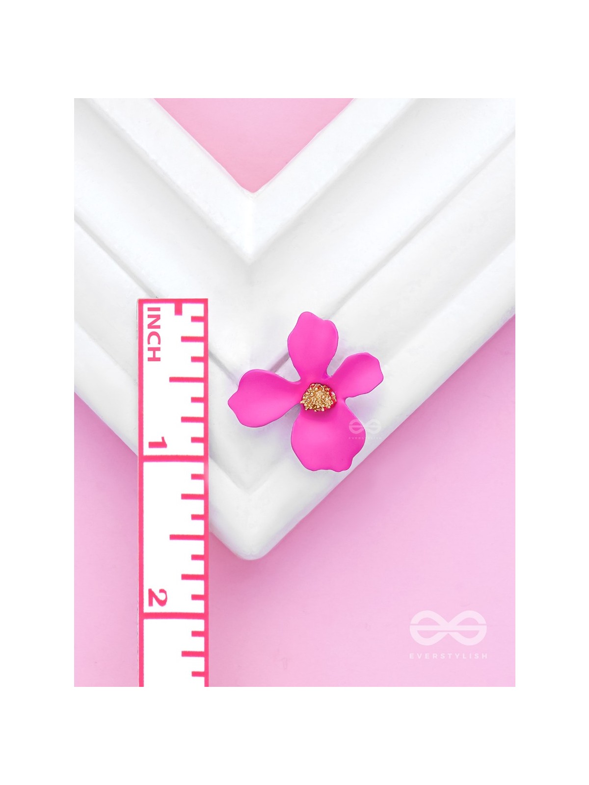 The Floral Finesse - Gorgeous Statement Studs (Cerise Pink)