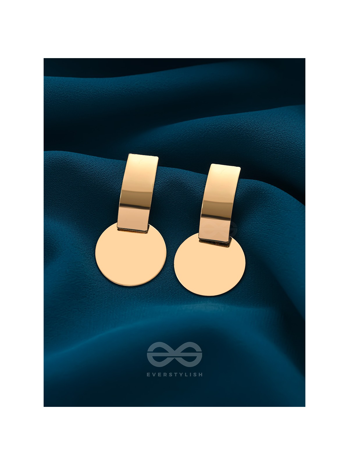 The Chic Geometry (Golden) - Golden Statement Earrings
