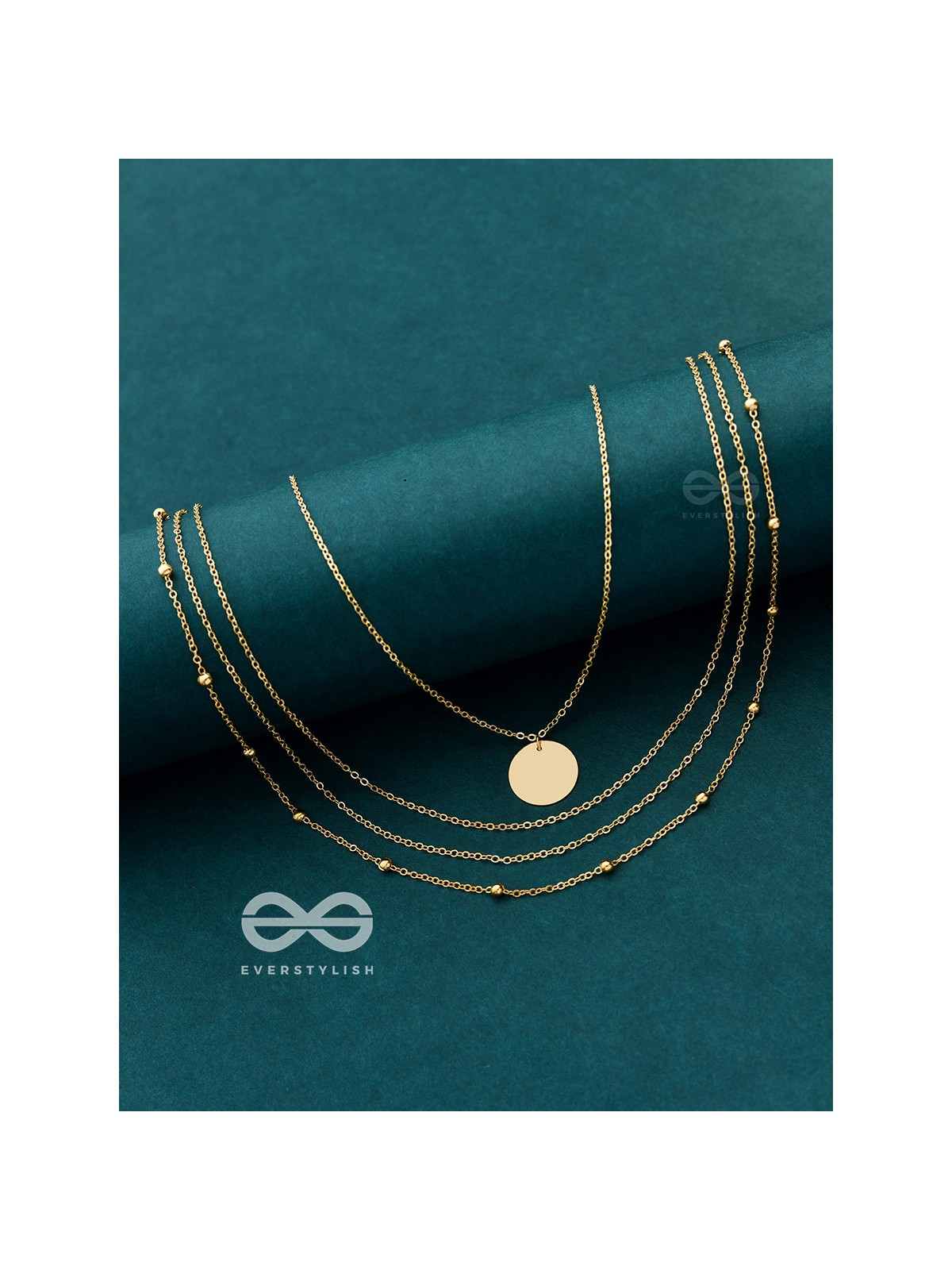 A Dainty Desire - Golden Multilayered Set of two Necklaces