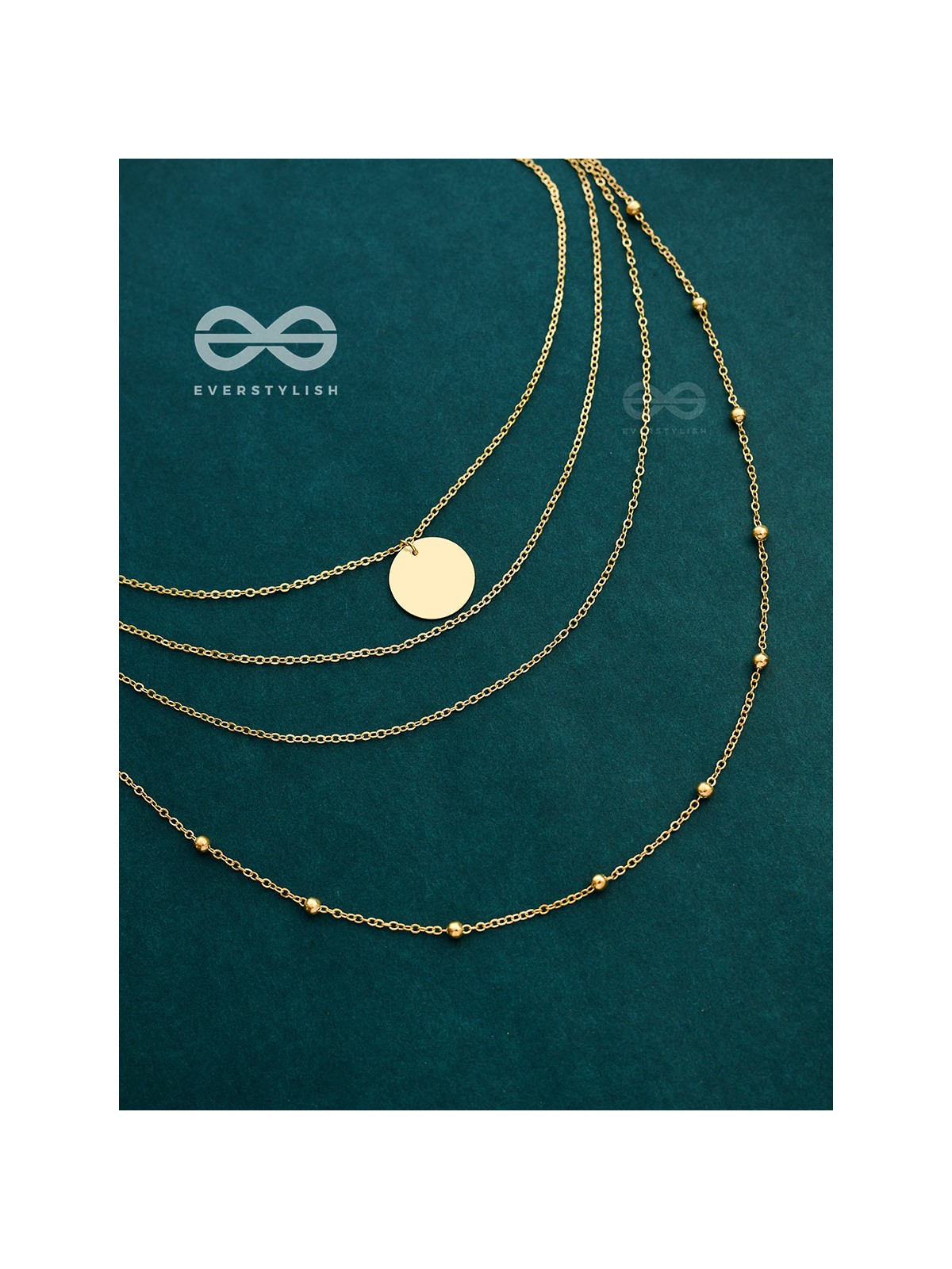 A Dainty Desire - Golden Multilayered Set of two Necklaces