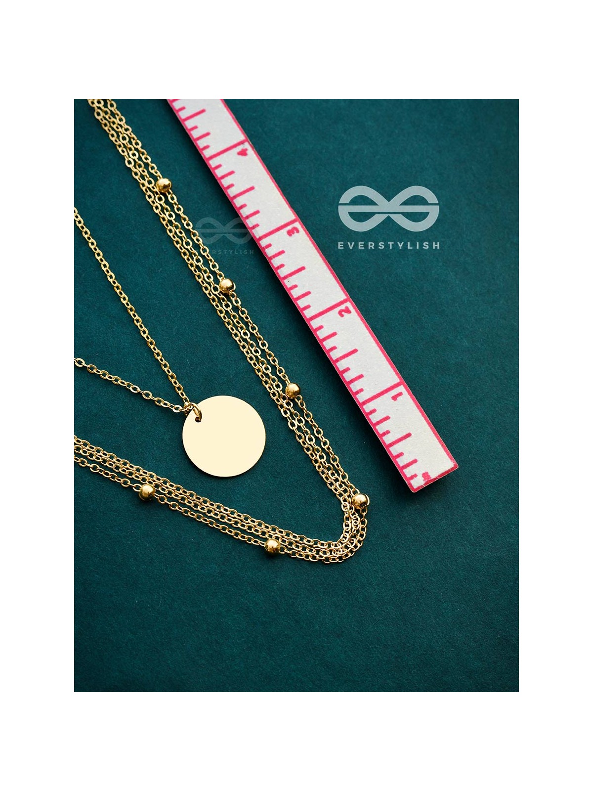 A Dainty Desire - Golden Multilayered Set of two Necklaces