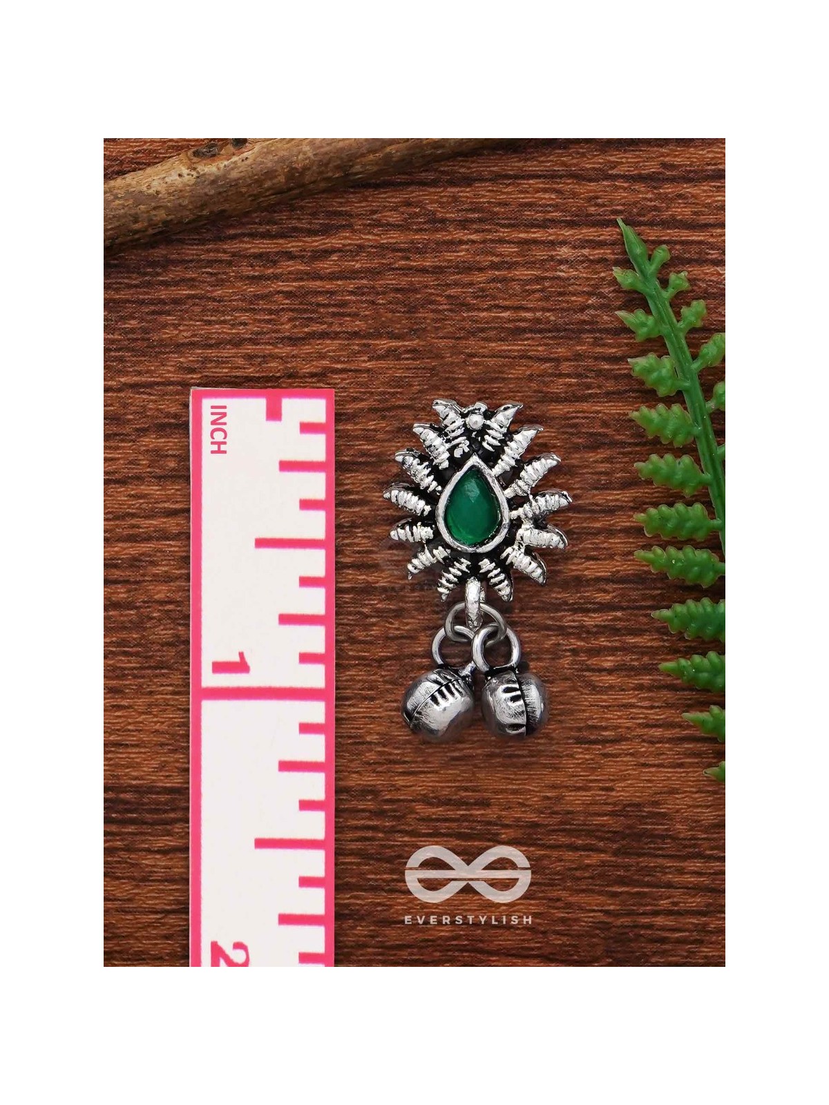 The Flared Droplet Studs (Emerald Green) - The Melodious Ghungroo Collection