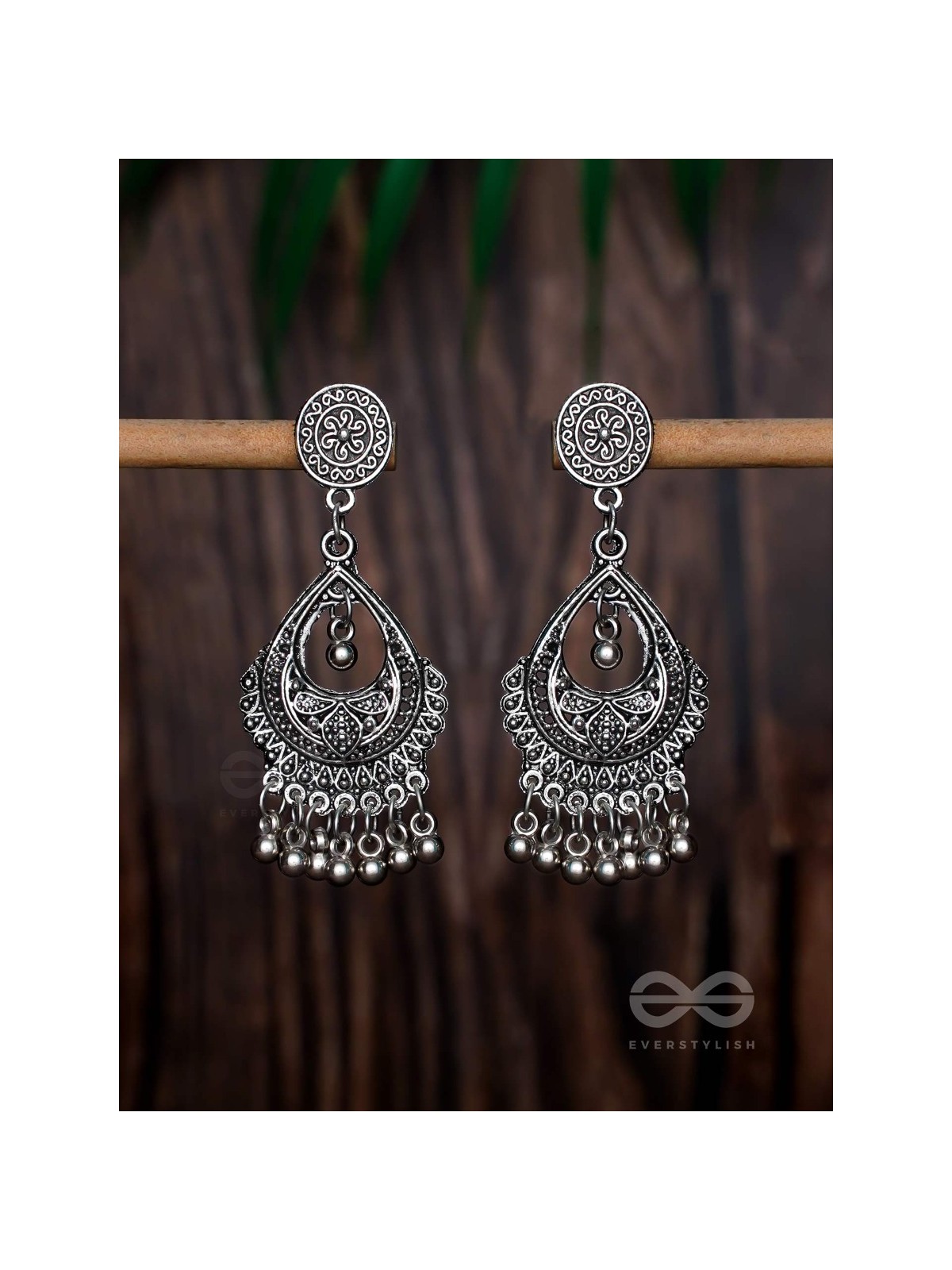 The Ethnic Intricate Delight - Oxidised Boho Earrings