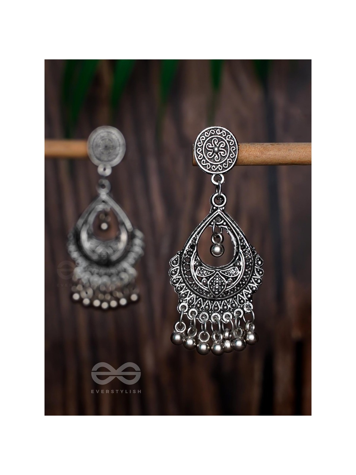 The Ethnic Intricate Delight - Oxidised Boho Earrings