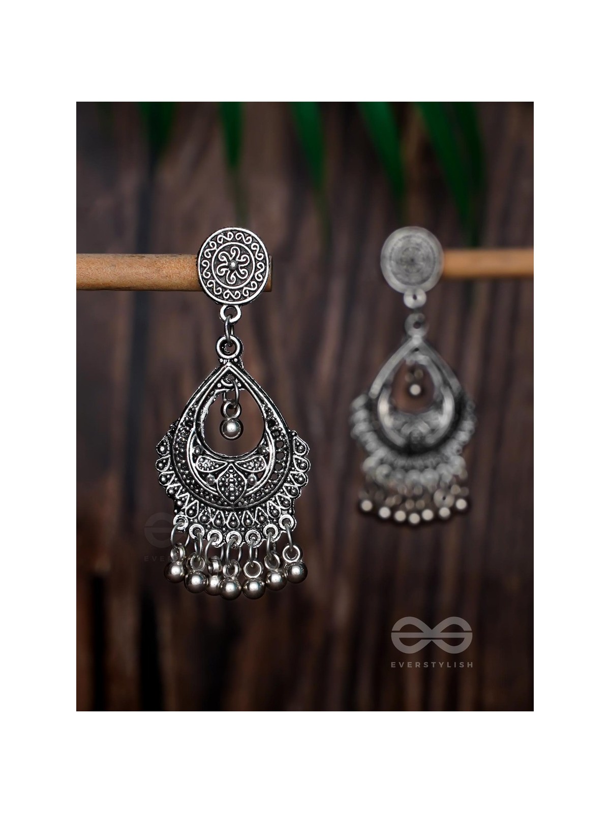 The Ethnic Intricate Delight - Oxidised Boho Earrings