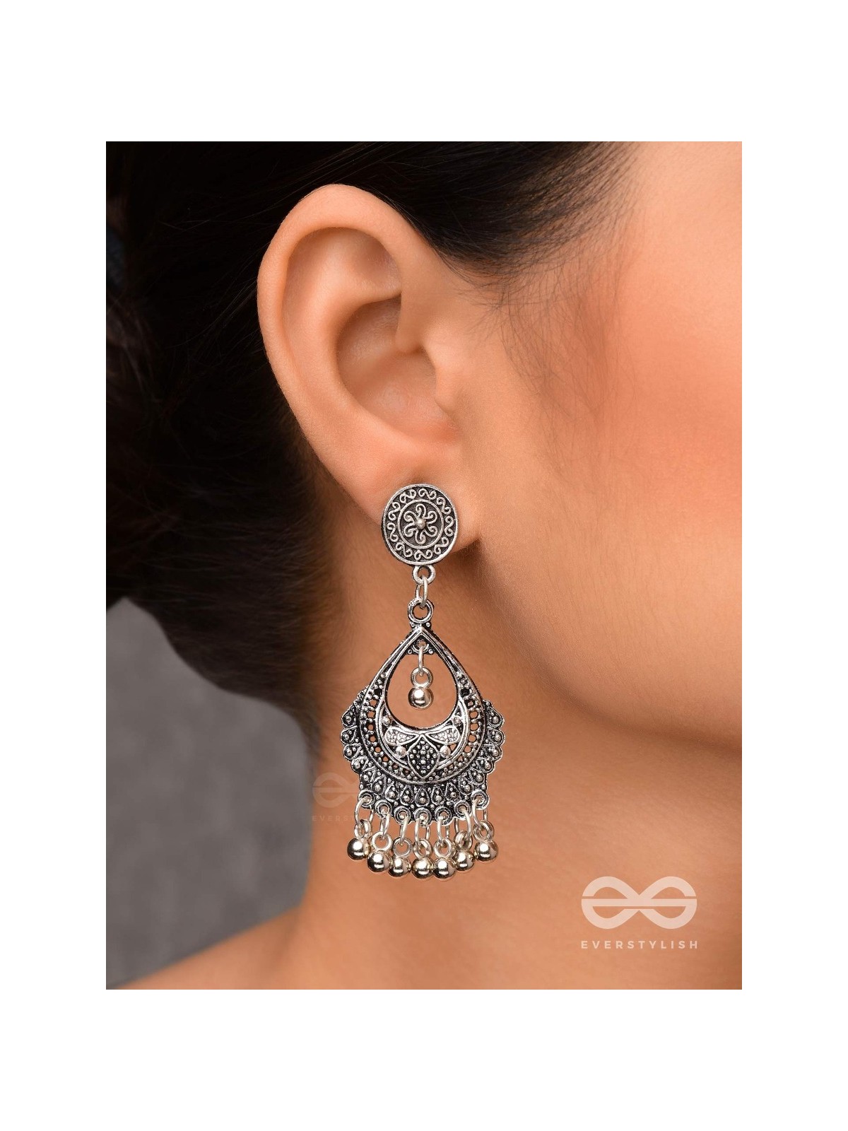 The Ethnic Intricate Delight - Oxidised Boho Earrings