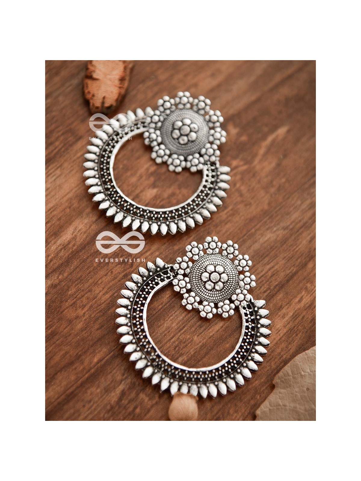 The Beauteous Eclipse - Oxidised Boho Earrings