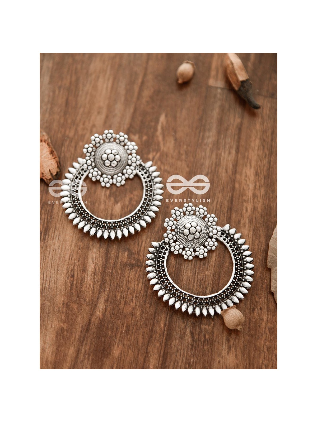 The Beauteous Eclipse - Oxidised Boho Earrings