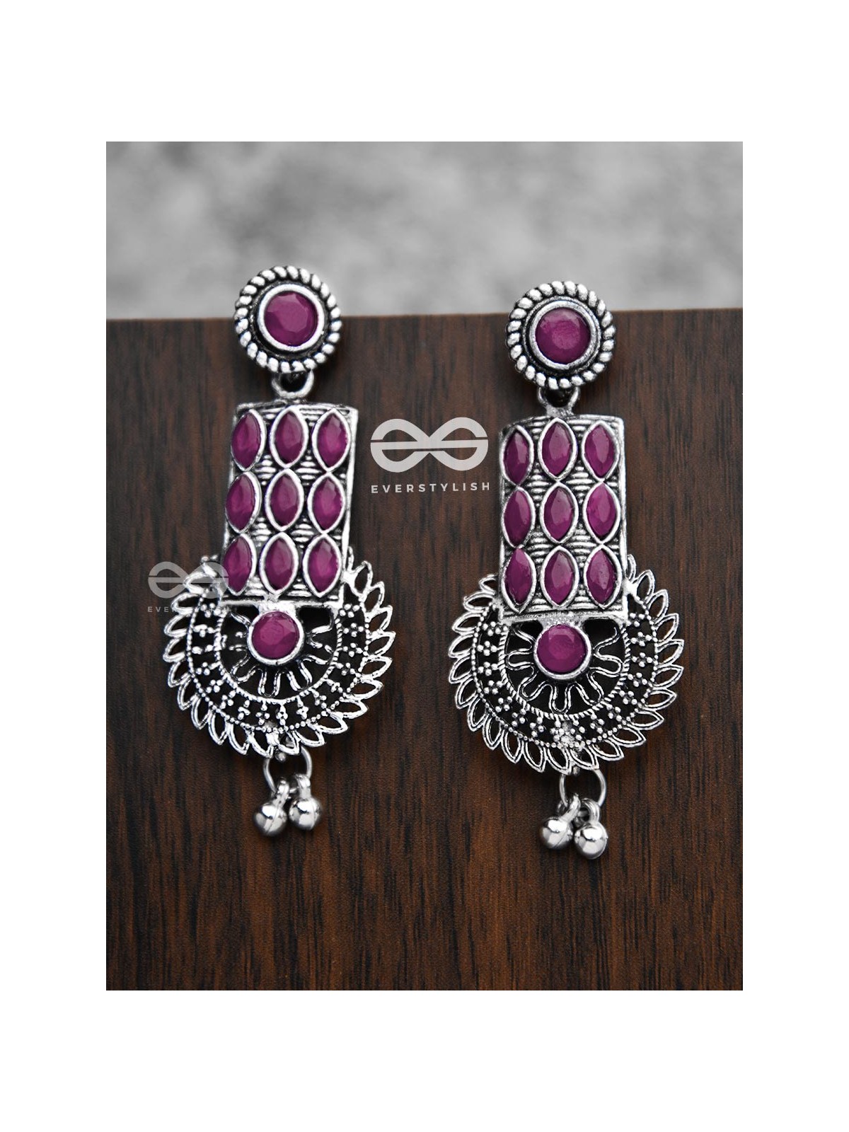 The Studded Artistry - Ruby Red - The Embellished Oxidised Collection