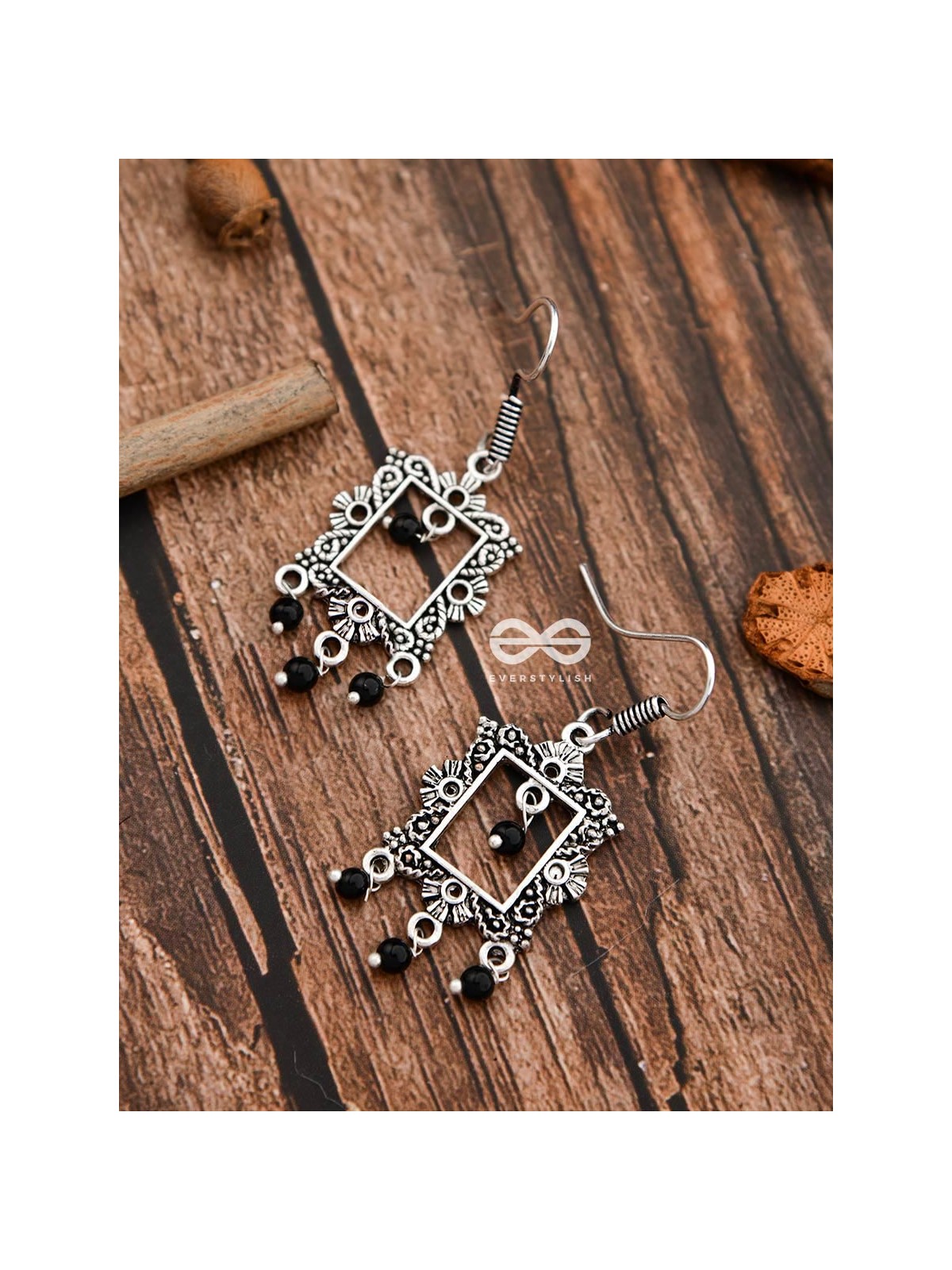 The Little Mirror frames -Black - Tiny Trinket Earrings