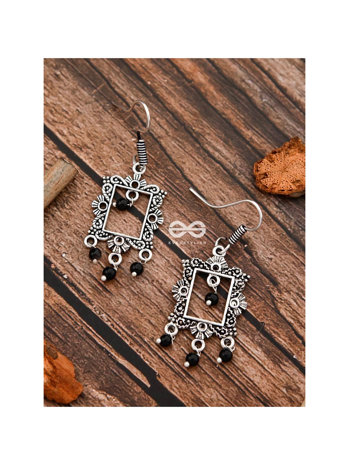 The Little Mirror frames -Black - Tiny Trinket Earrings