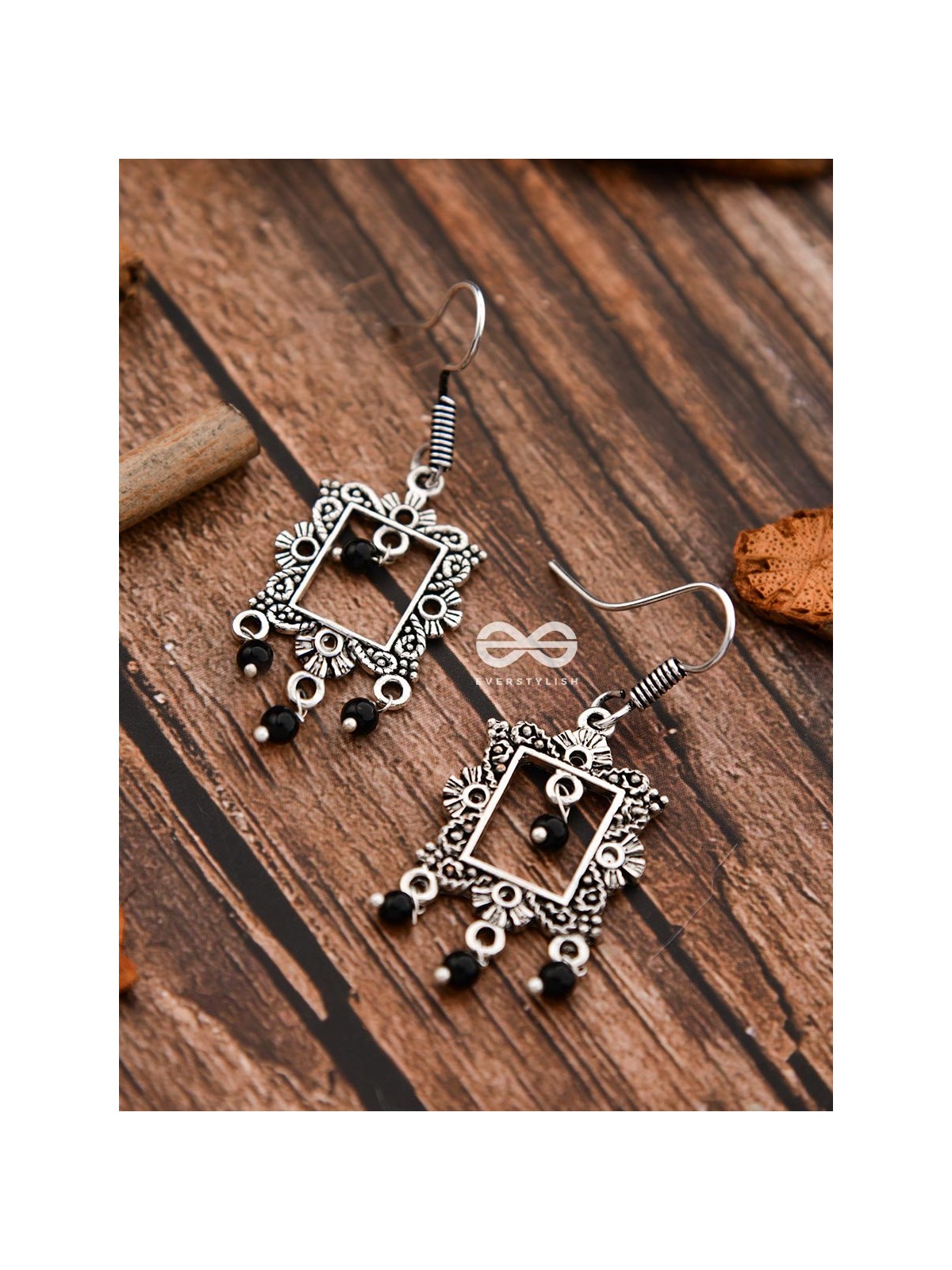 The Little Mirror frames -Black - Tiny Trinket Earrings