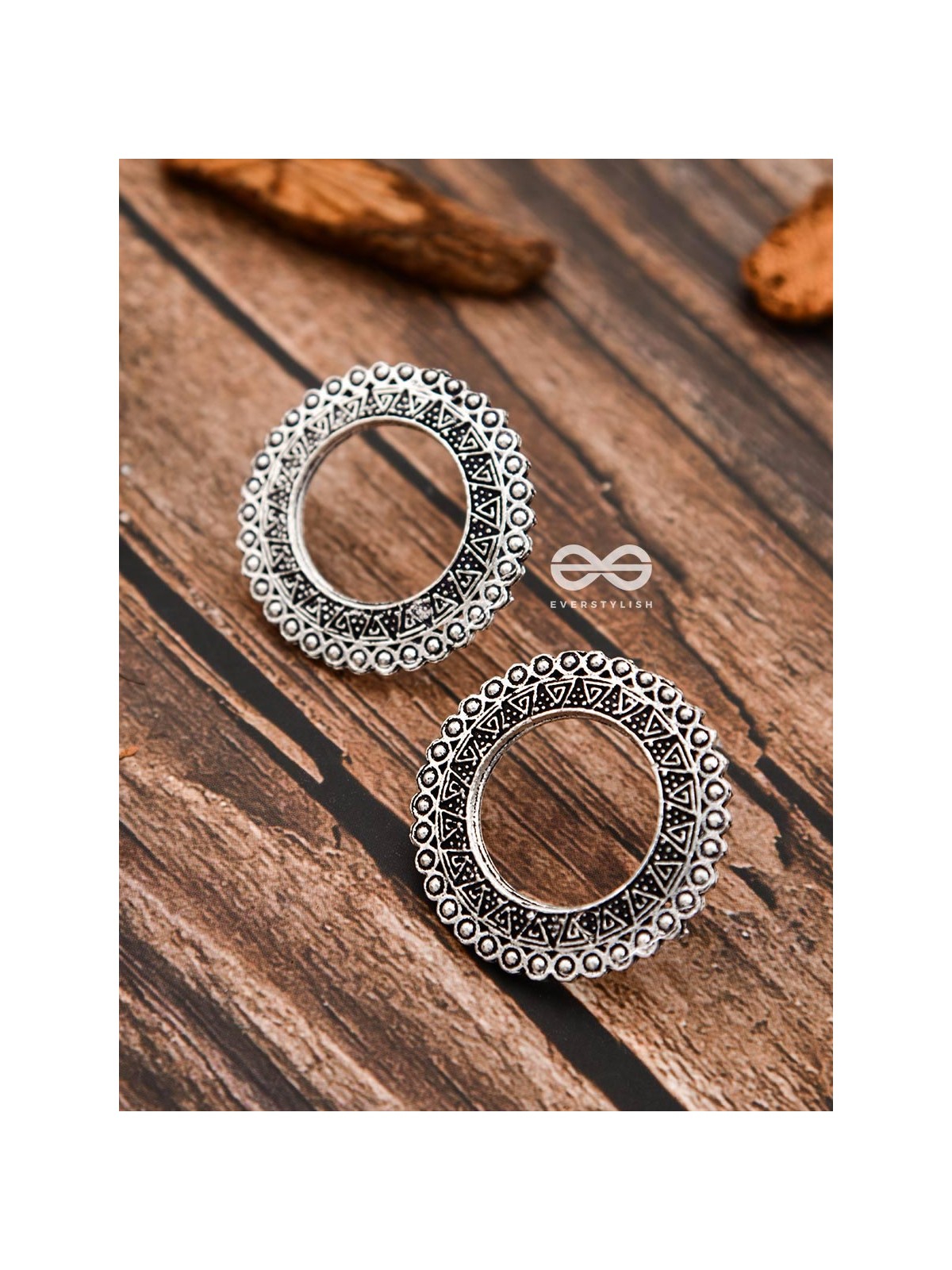 The Aztec Circles - Oxidised Boho Earrings