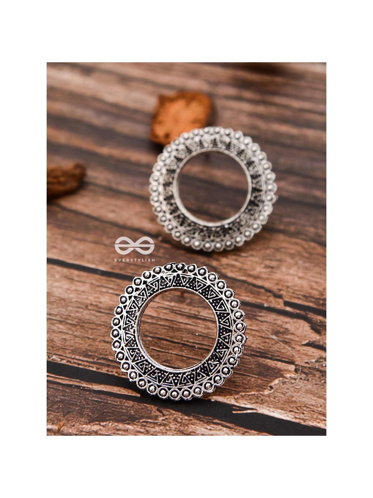 The Aztec Circles - Oxidised Boho Earrings