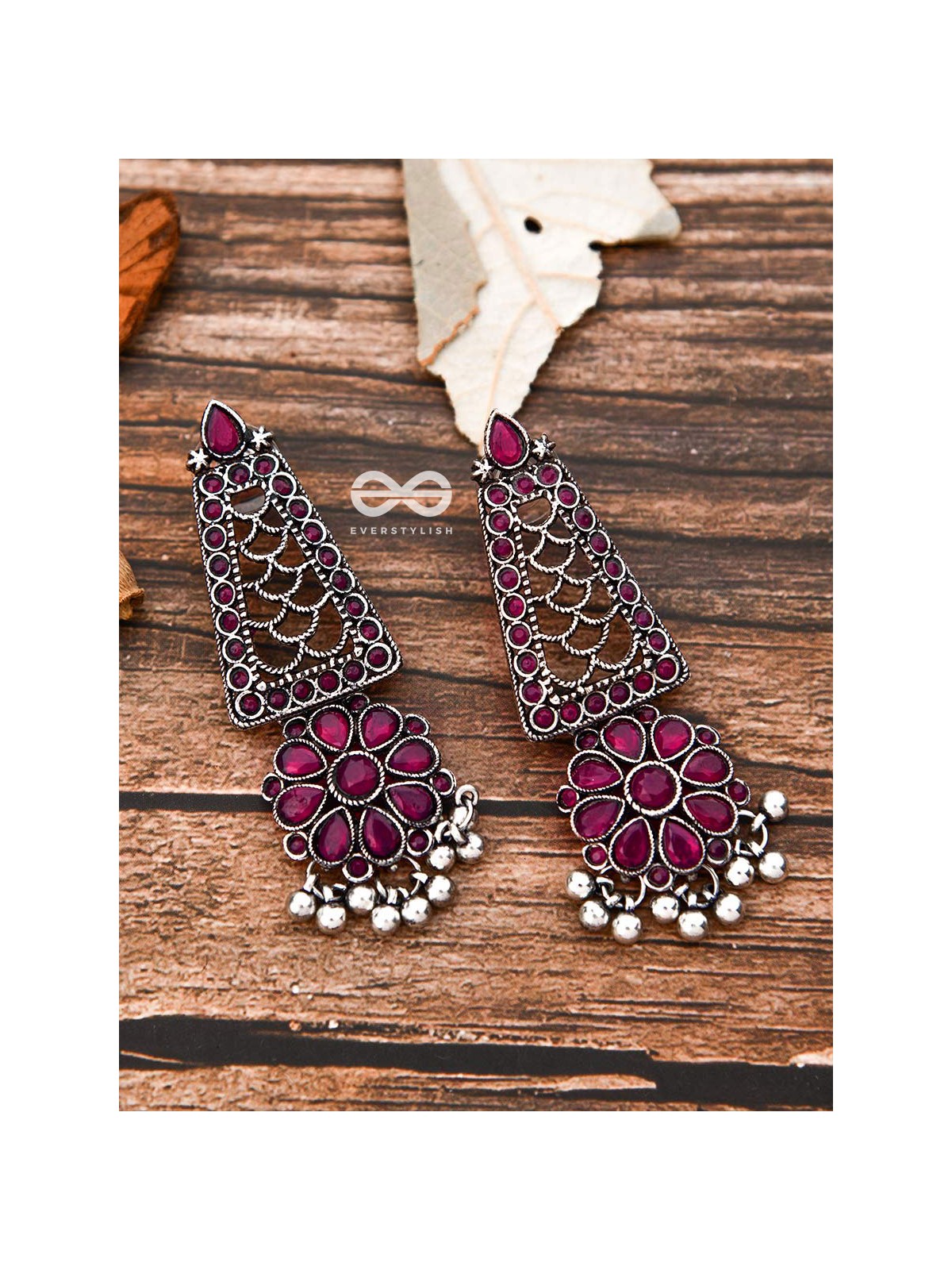 The Elegant Jaw Droppers - Ruby Red - The Embellished Oxidised Collection