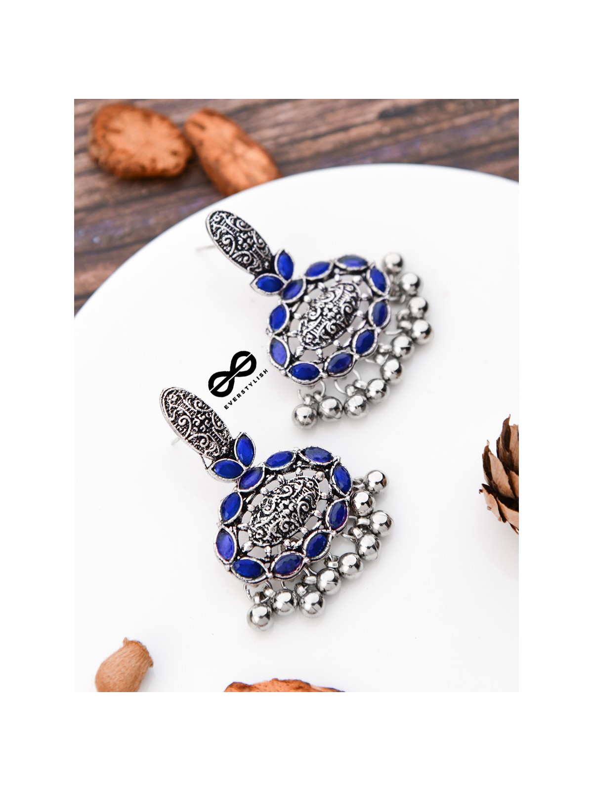 The Intricate Artistry (Royal Blue) - The Embellished Oxidised Collection