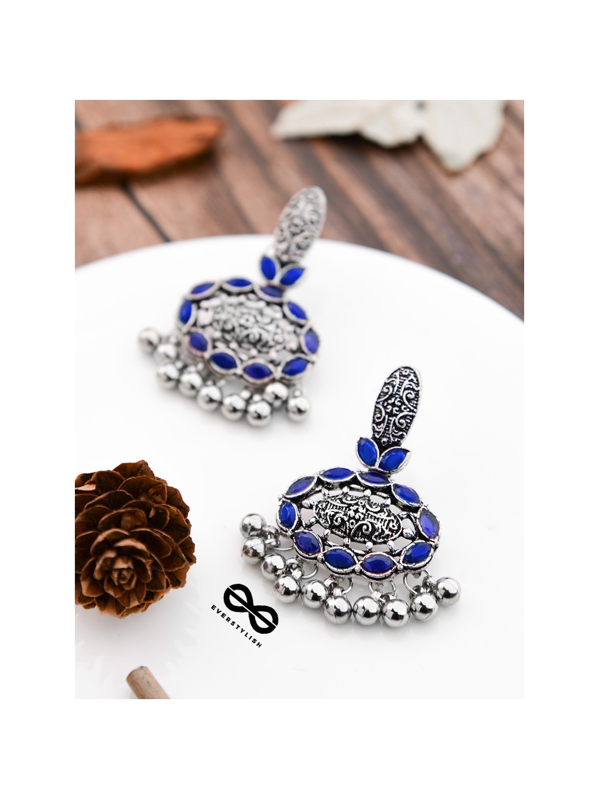The Intricate Artistry (Royal Blue) - The Embellished Oxidised Collection
