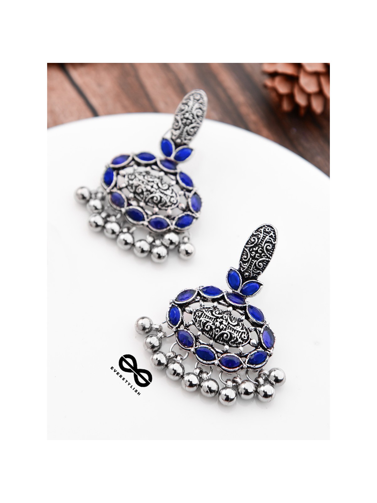 The Intricate Artistry (Royal Blue) - The Embellished Oxidised Collection