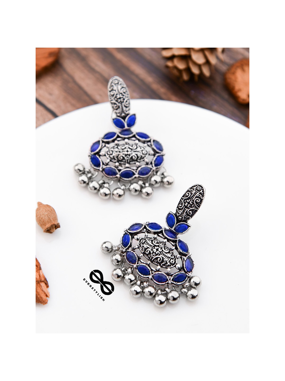 The Intricate Artistry (Royal Blue) - The Embellished Oxidised Collection