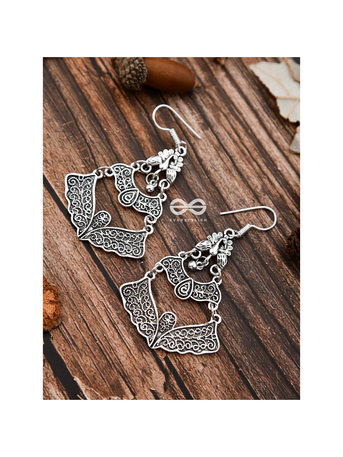 The Oxidised Dangler Collection - The Layered Peacock Motifs