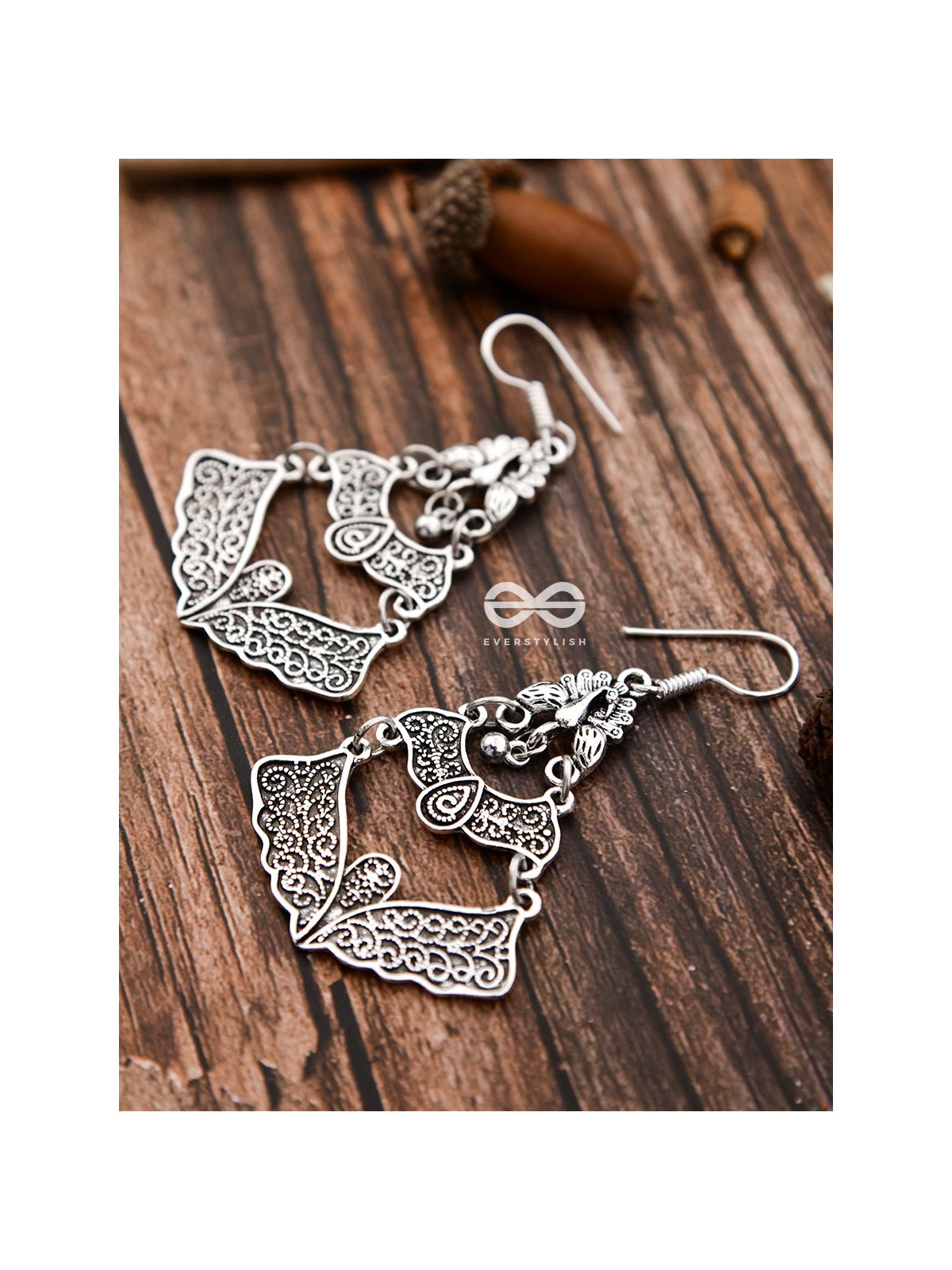 The Oxidised Dangler Collection - The Layered Peacock Motifs