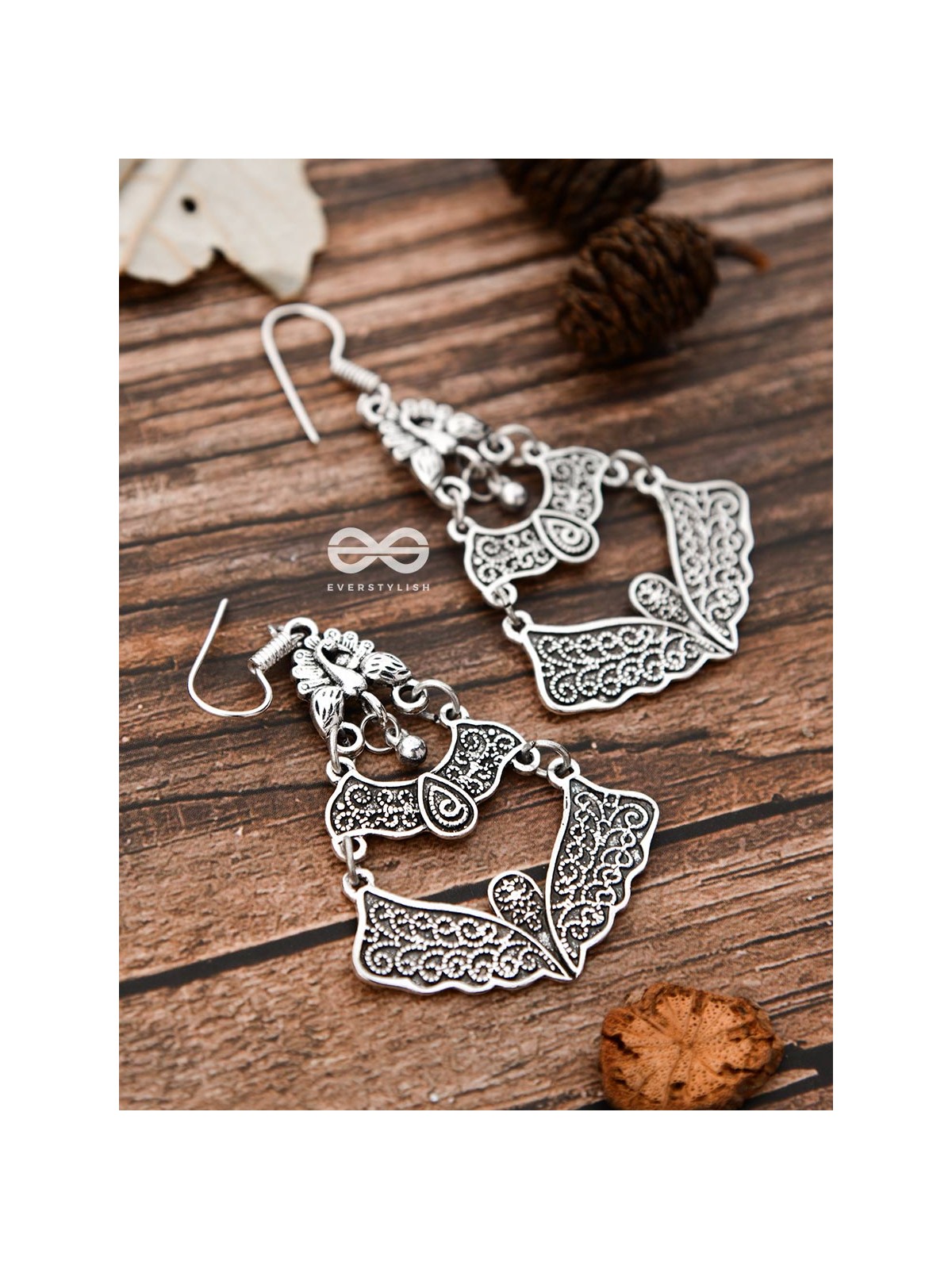 The Oxidised Dangler Collection - The Layered Peacock Motifs