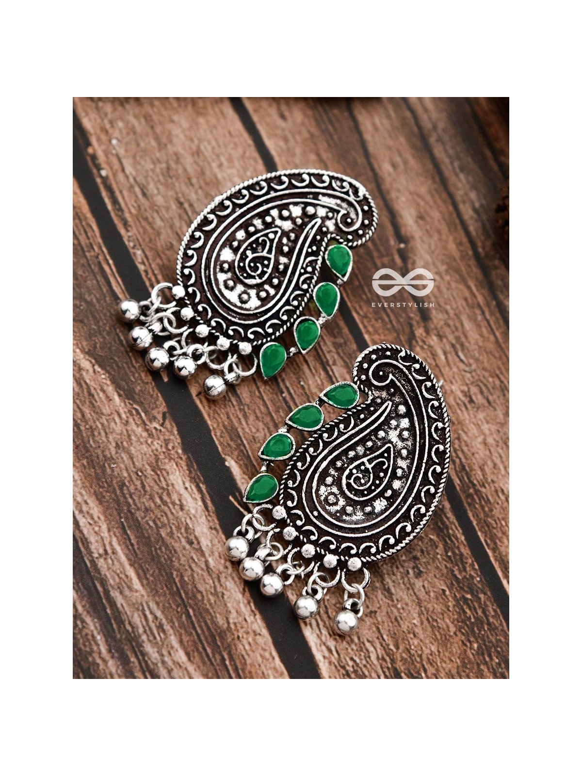 The Vintage Motifs - Emerald Green - The Embellished Oxidised Collection