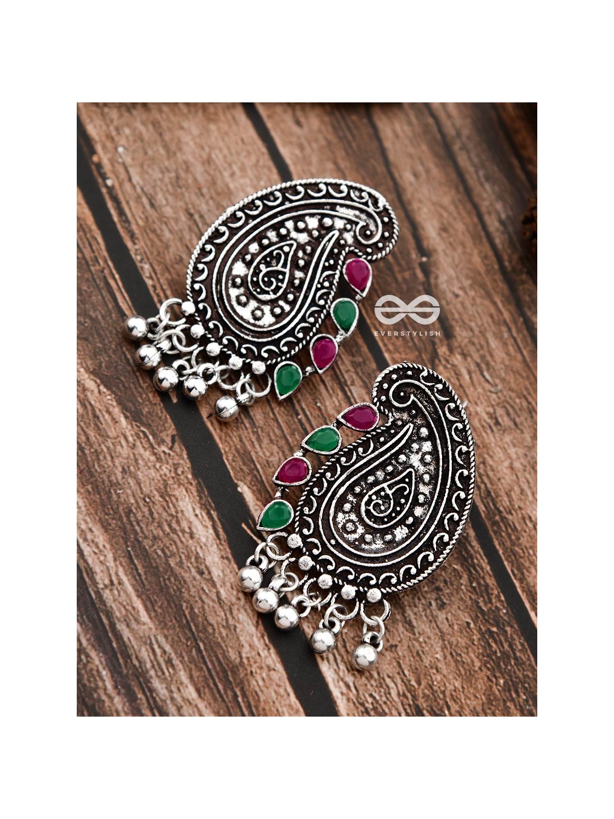The Vintage Motifs - Ruby Emerald - The Embellished Oxidised Collection