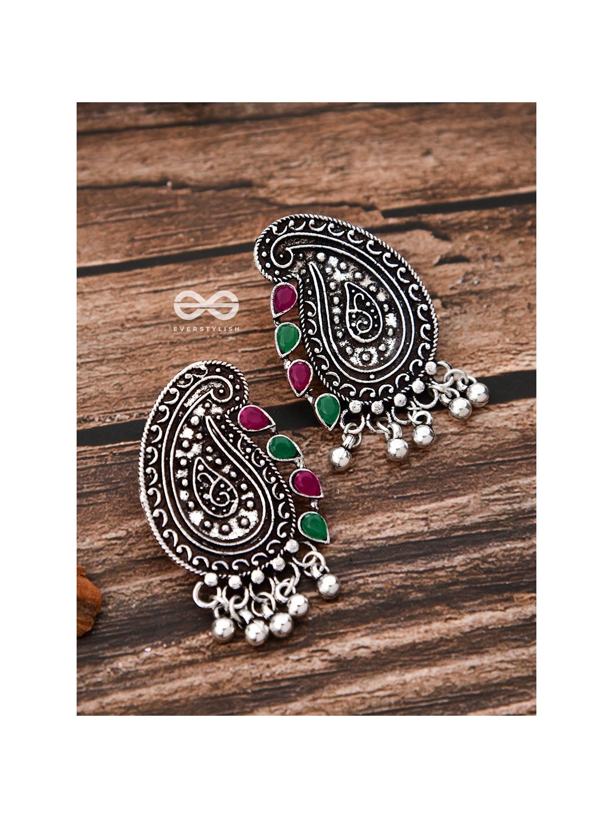The Vintage Motifs - Ruby Emerald - The Embellished Oxidised Collection