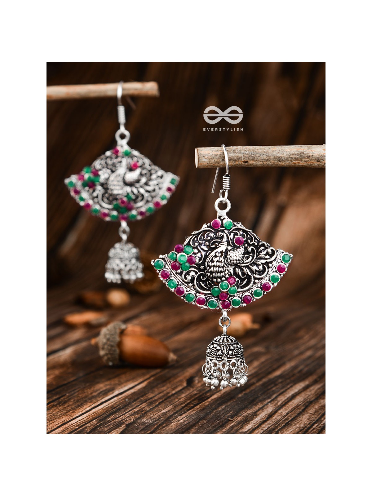 A Vintage Artwork (Ruby-Emerald) - The Embellished Oxidised Collection