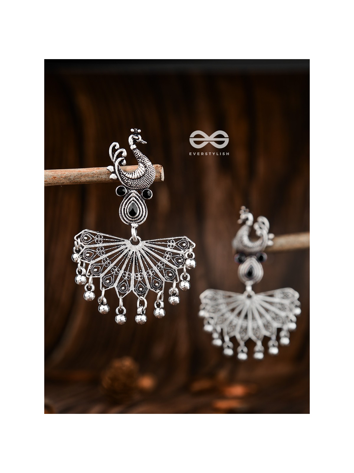 The Fabulous Fanning Peacock (Onyx Black) - Embellished Oxidised Collection