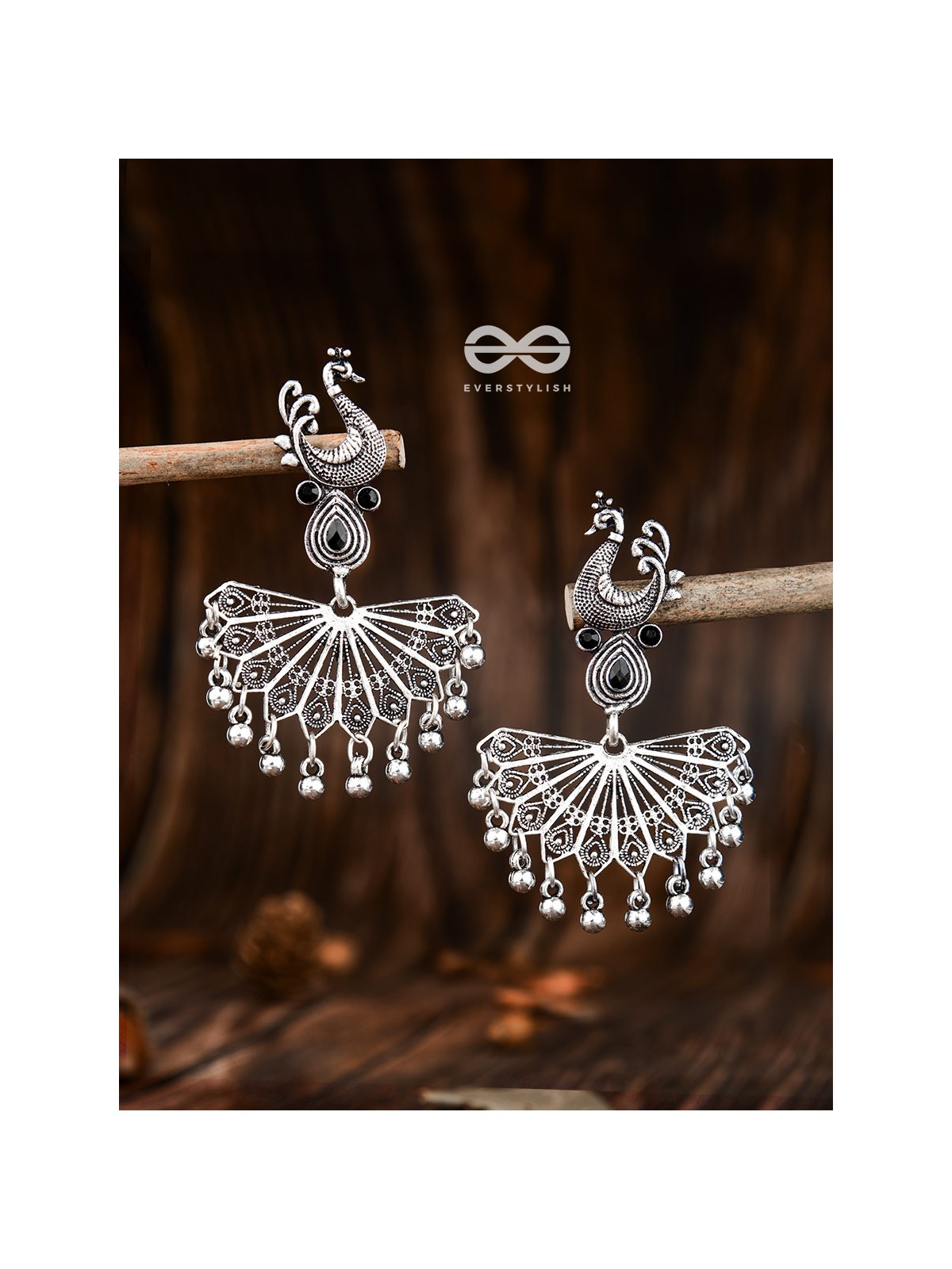 The Fabulous Fanning Peacock (Onyx Black) - Embellished Oxidised Collection