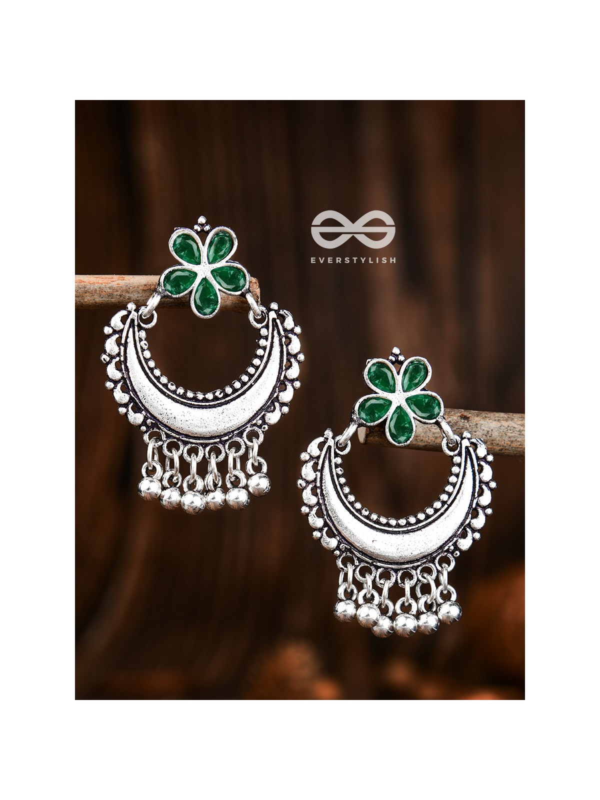 The Floral Moon - Emerald Green - The Embellished Oxidised Collection