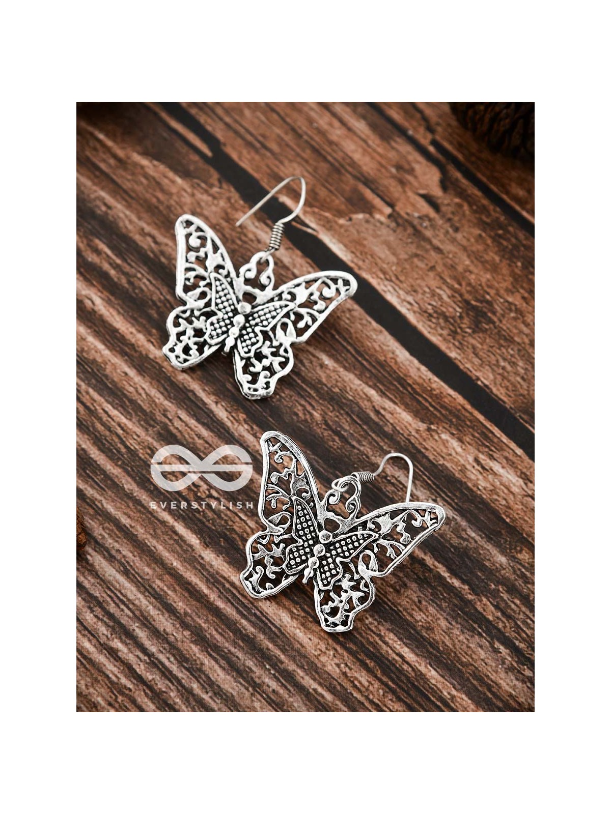 The Intricate Butterfly Danglers - Tiny Trinket Earrings