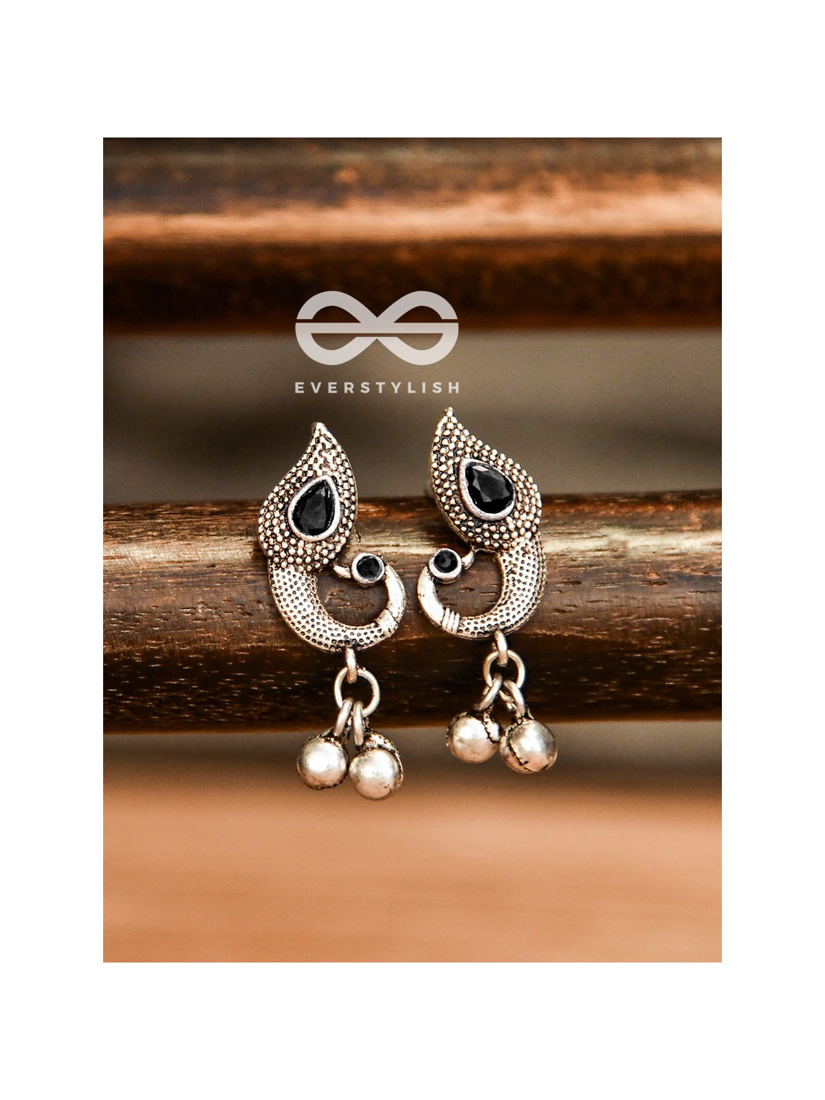 The Vintage Peacocks (Onyx Black) - The Melodious Ghungroo Collection